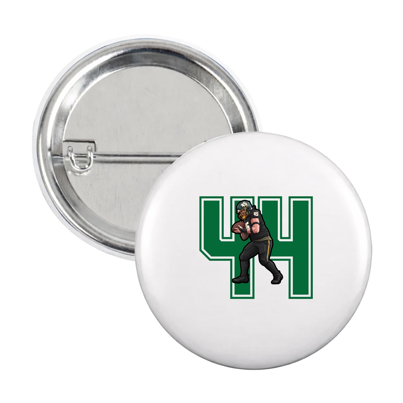 Game Day Button — Number in White