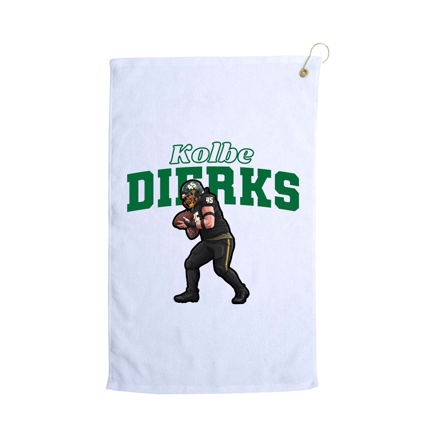 Golf Towel — Name Arch in White