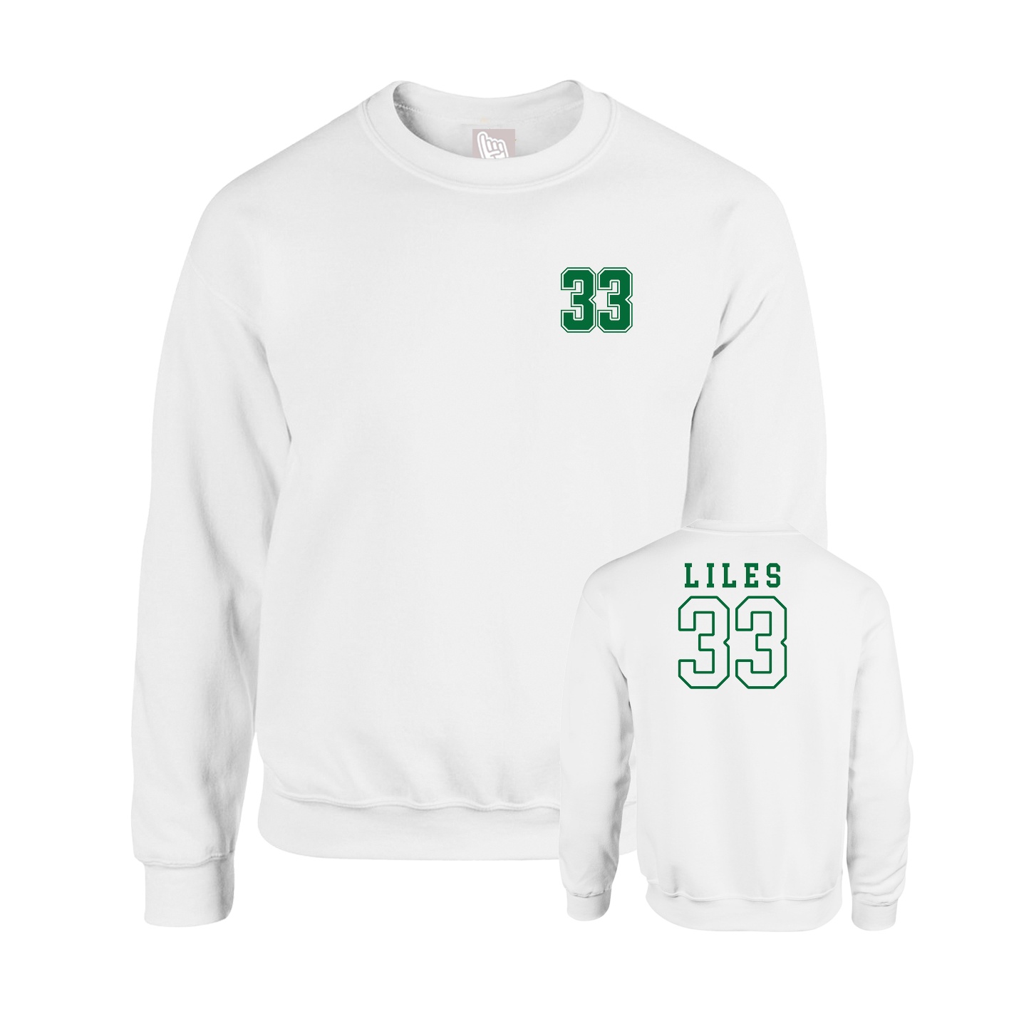 Fleece Crew — Chest Back in White