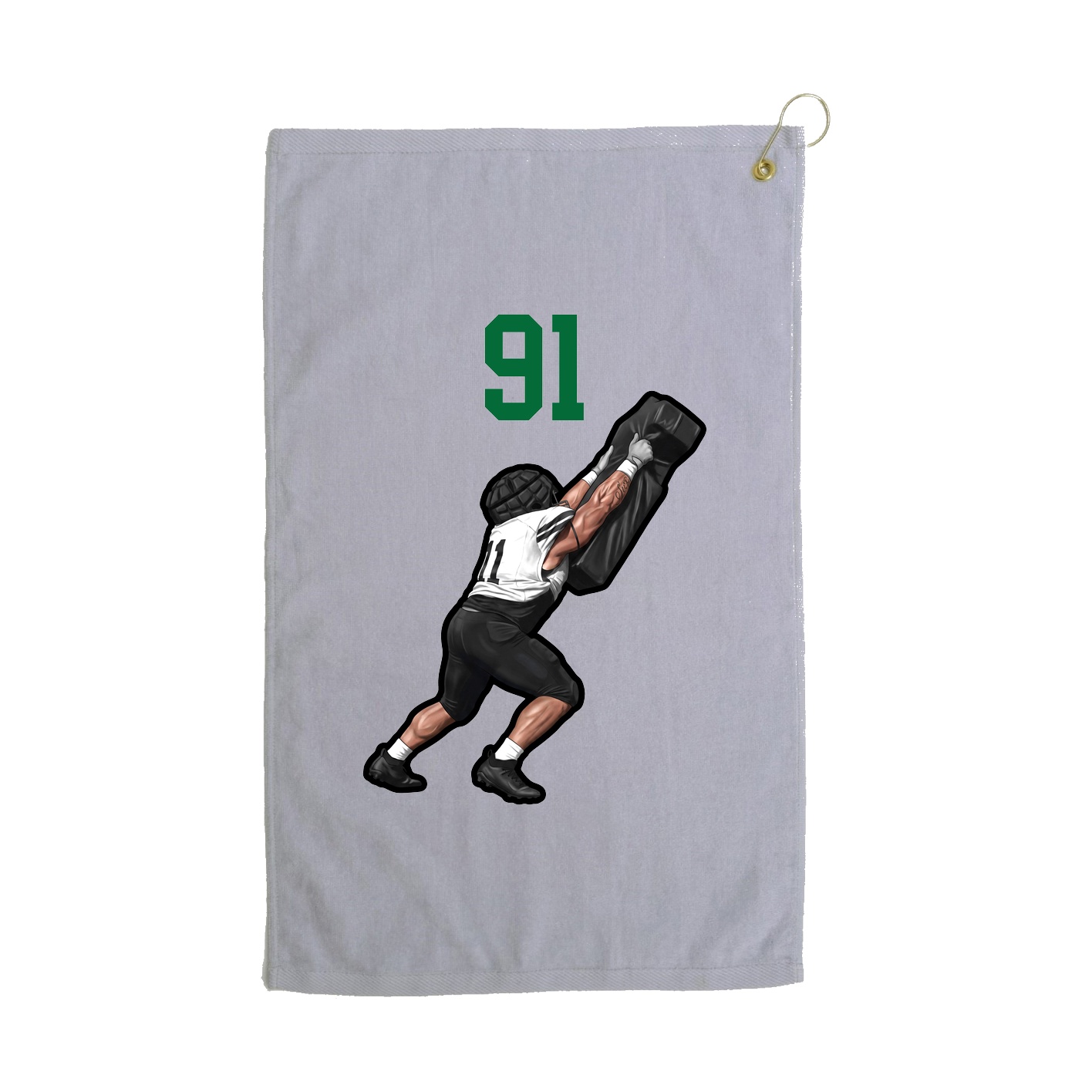 Golf Towel — Number Top in Grey