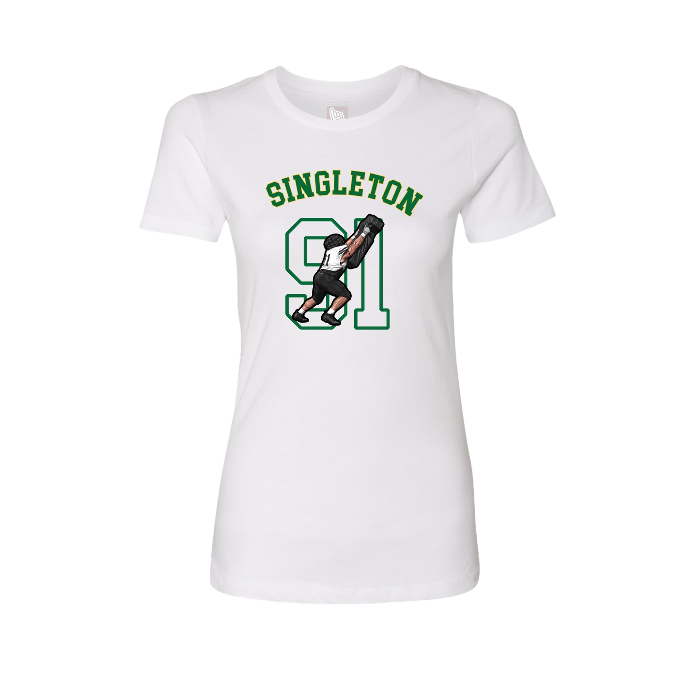 Fitted Women's Tee — Shirsey Arch in White