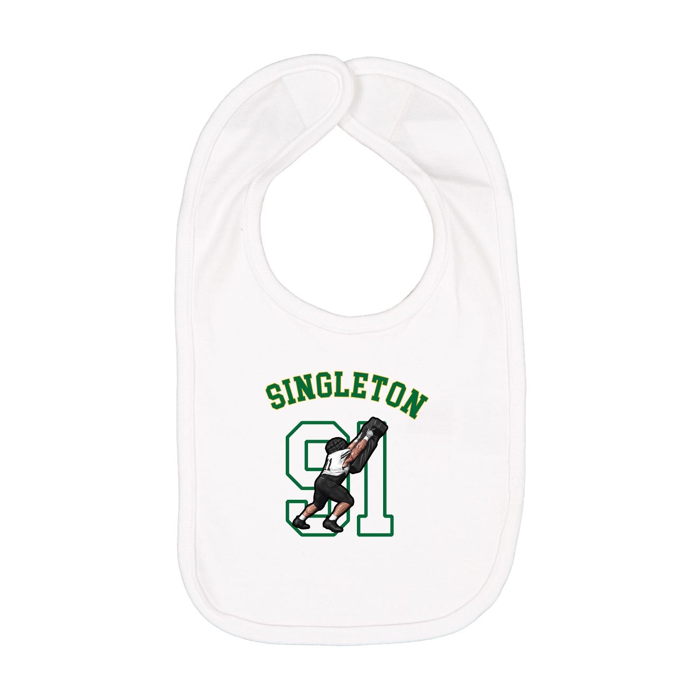 Infant Bib — Shirsey Arch in White