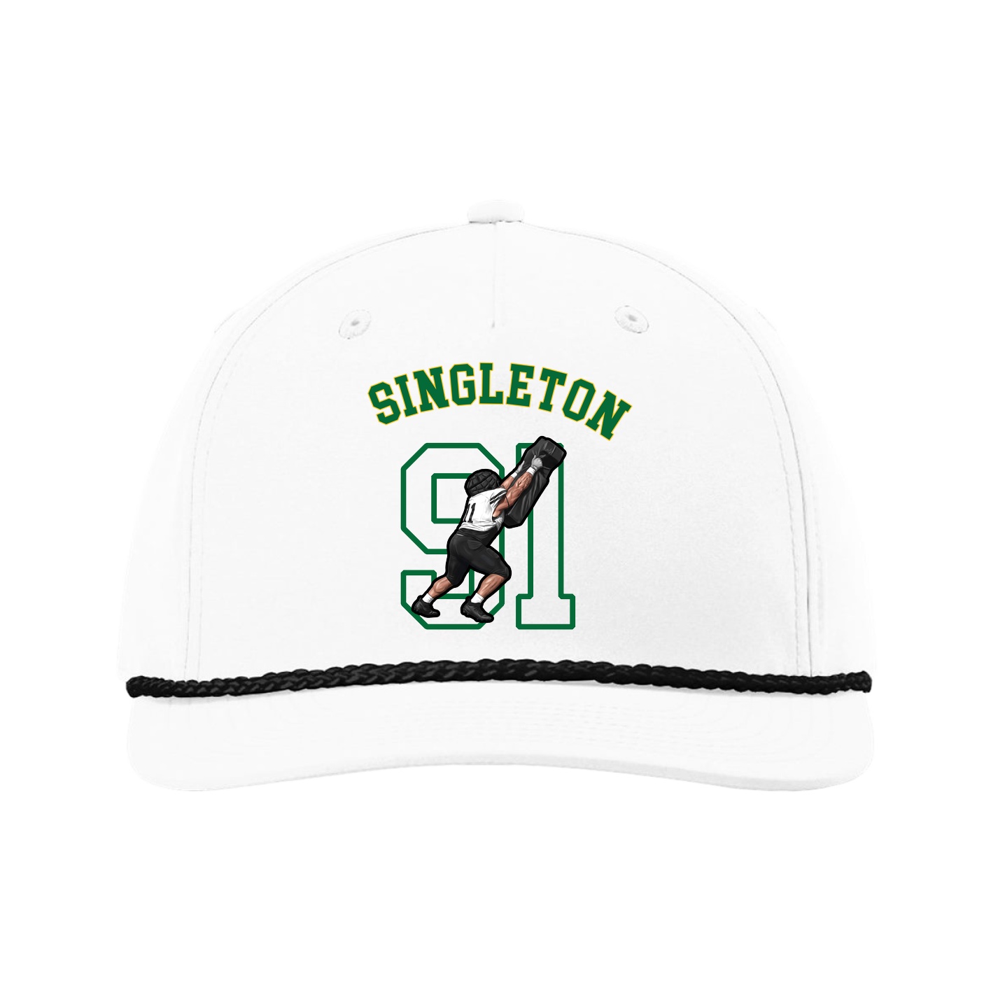 Five-Panel Classic Rope Cap — Shirsey Arch in White