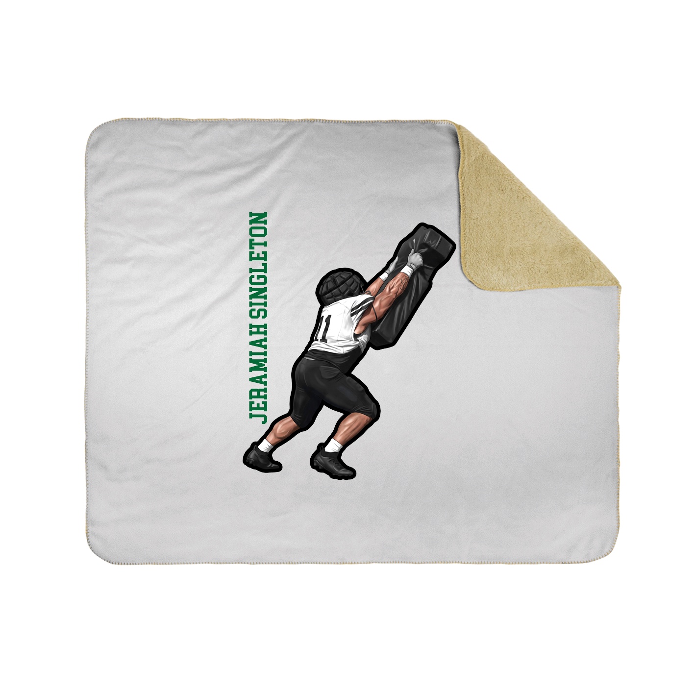Throw Blanket — Name Vertical in White