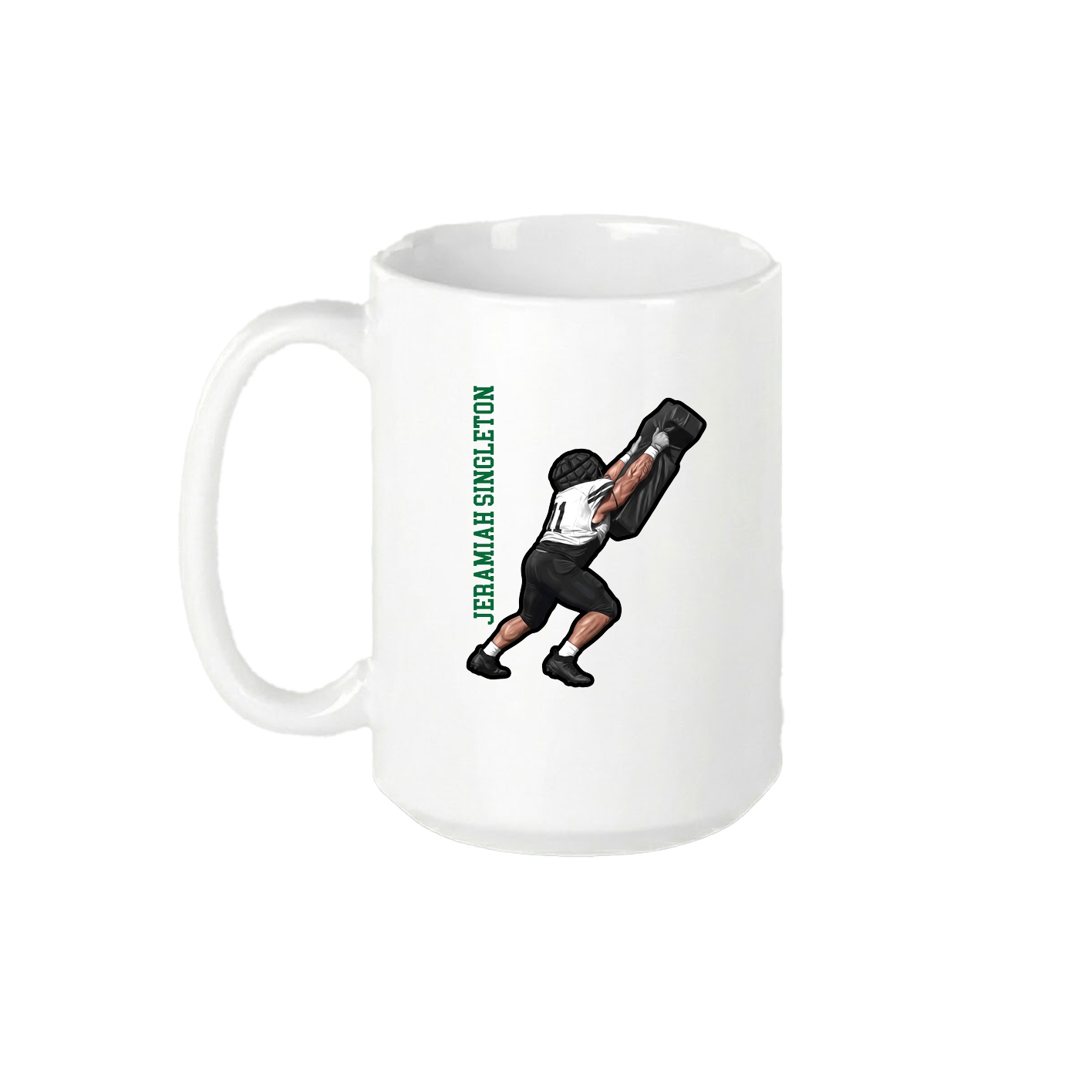 15oz Coffee Mug — Name Vertical in White