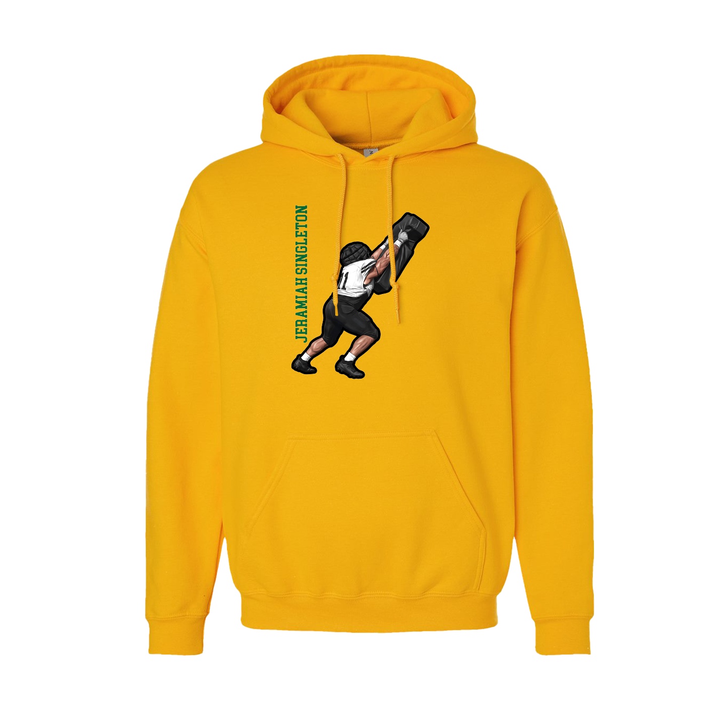 Hoodie — Name Vertical in Gold