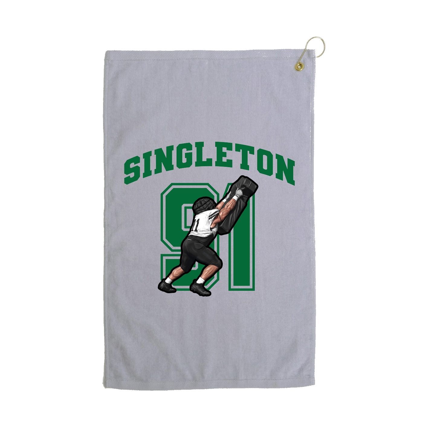 Golf Towel — Number in Grey