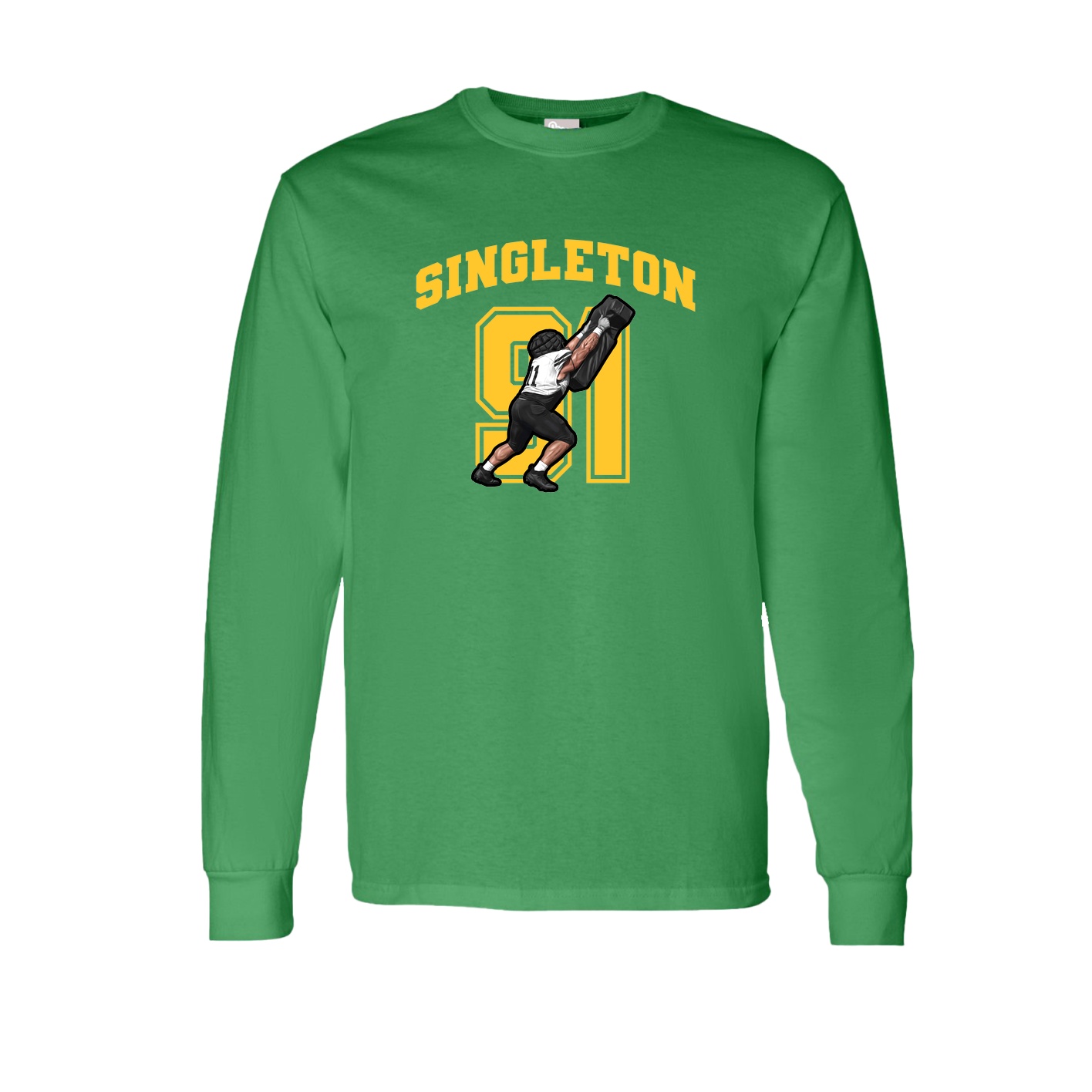 Long Sleeve Tee — Number in Green