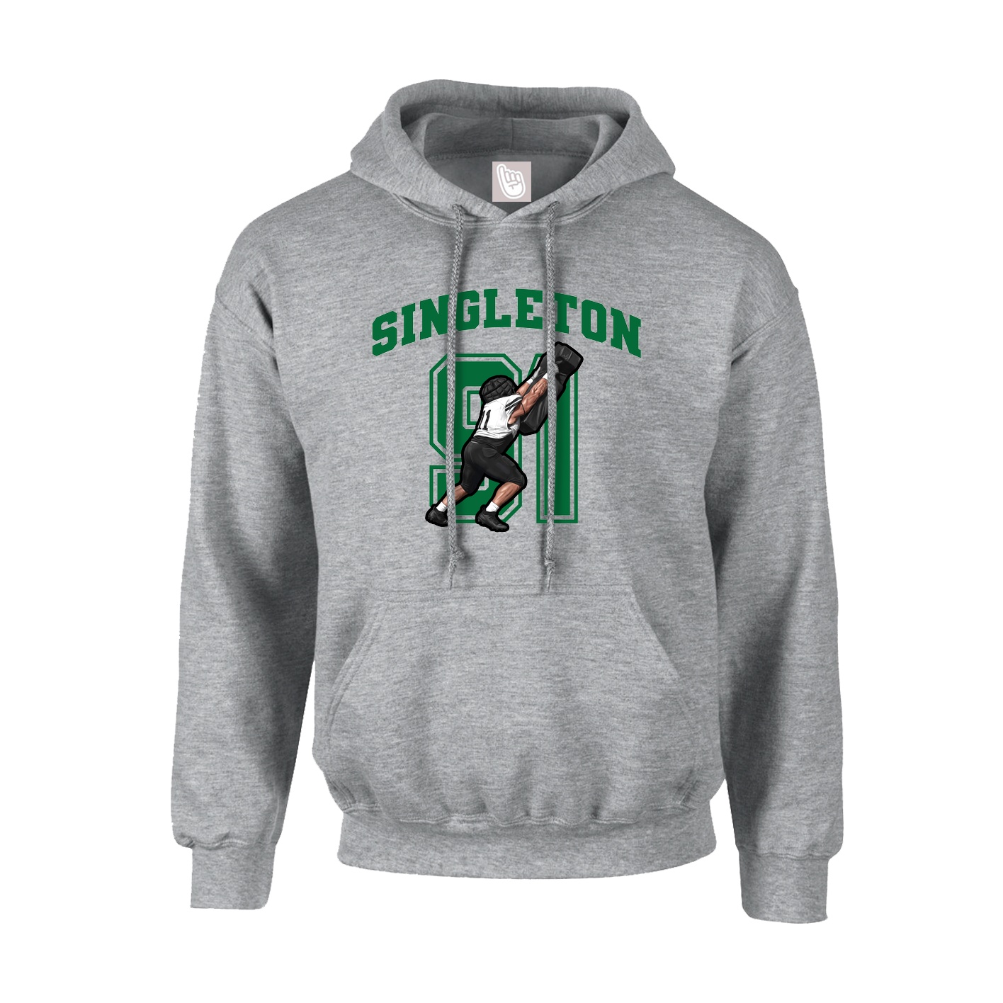 Hoodie — Number in Grey