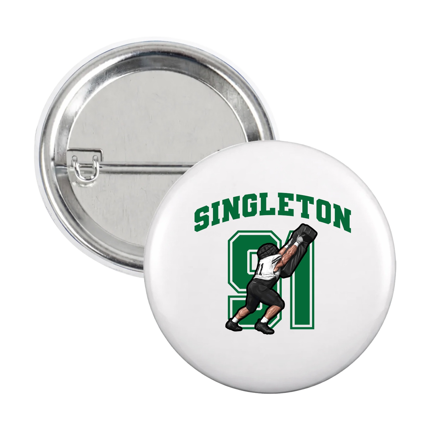 Game Day Button — Number in White