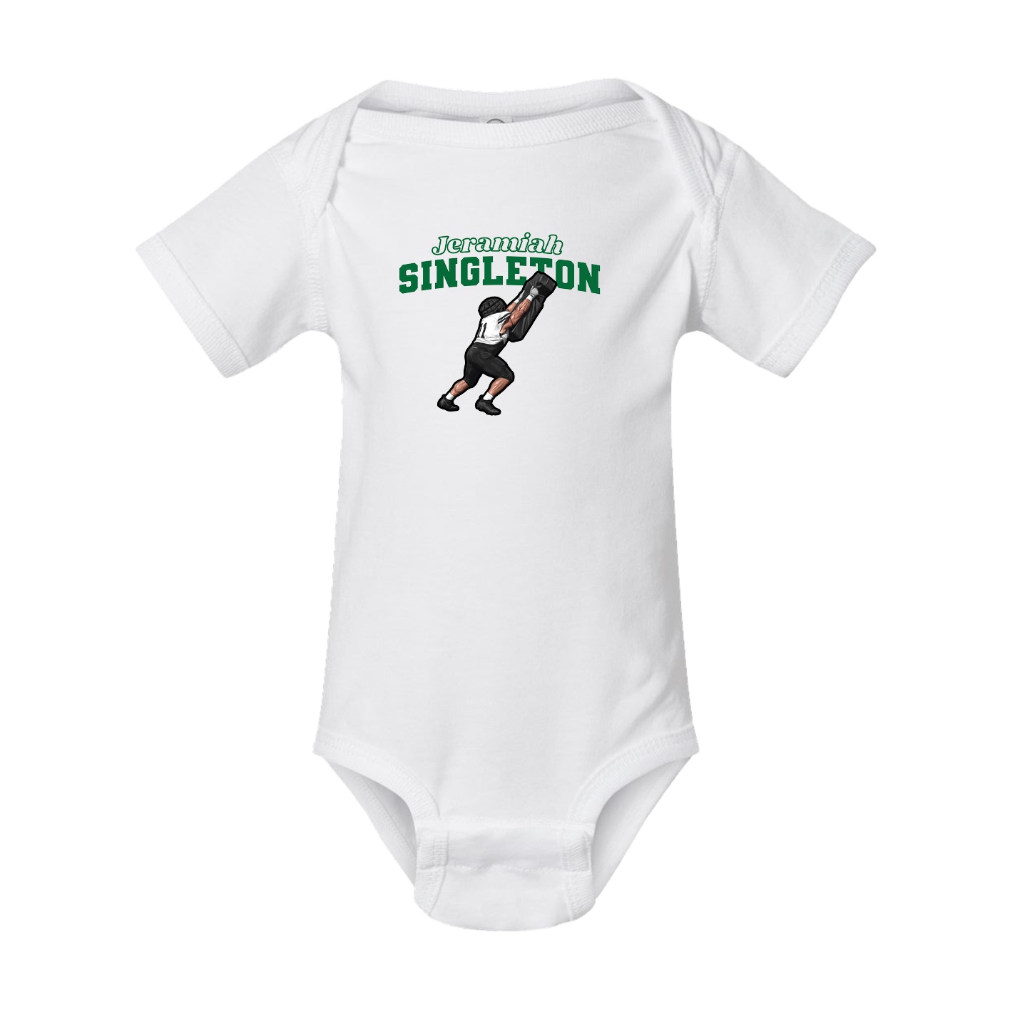 Baby Onesie — Name Arch in White