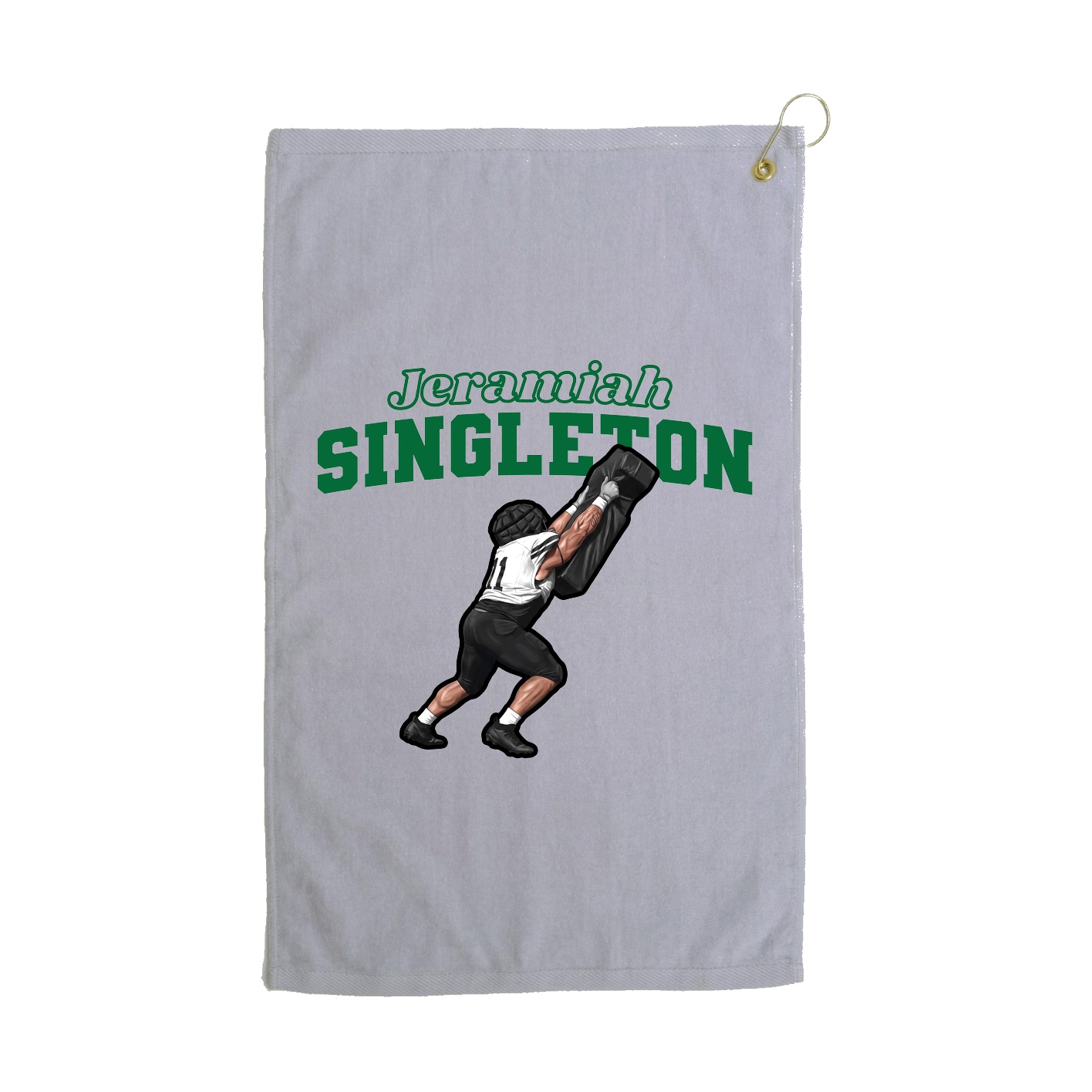 Golf Towel — Name Arch in Grey