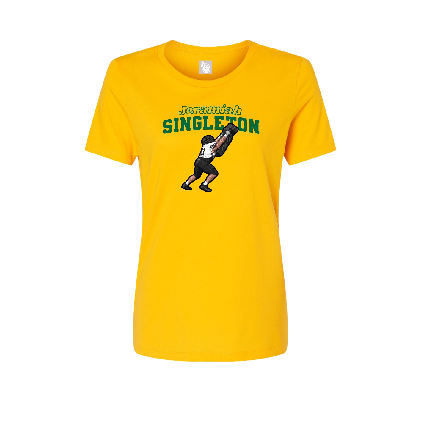 Fitted Women's Tee — Name Arch in Gold