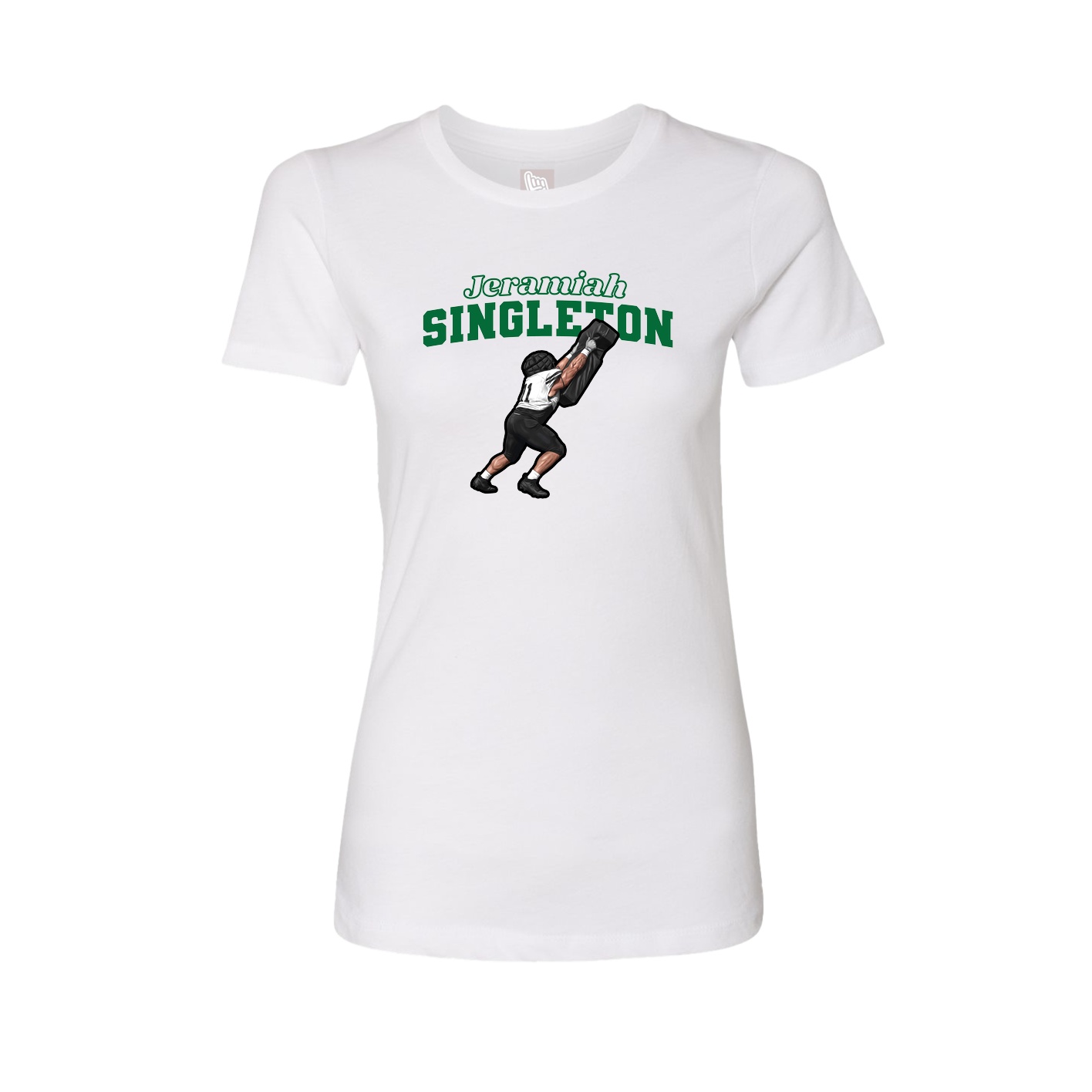 Fitted Women's Tee — Name Arch in White