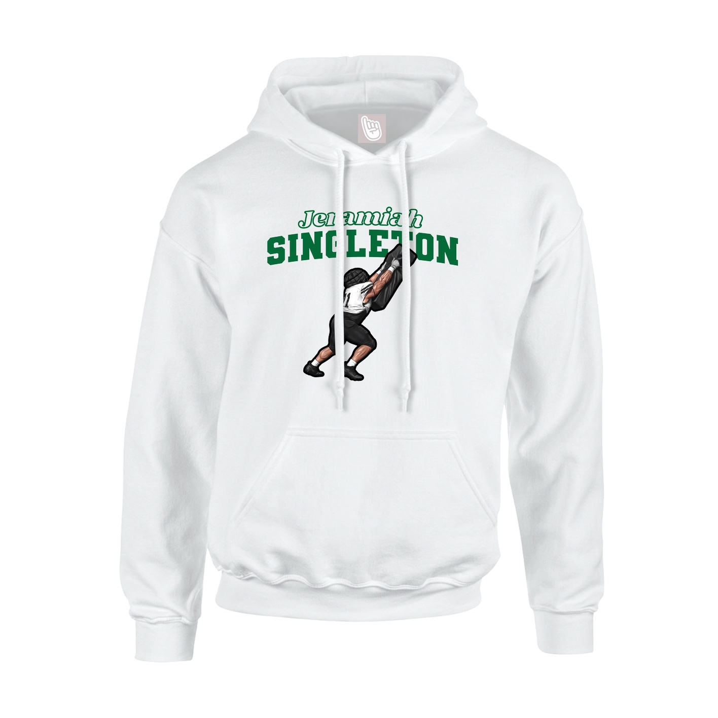 Youth Hoodie — Name Arch in White