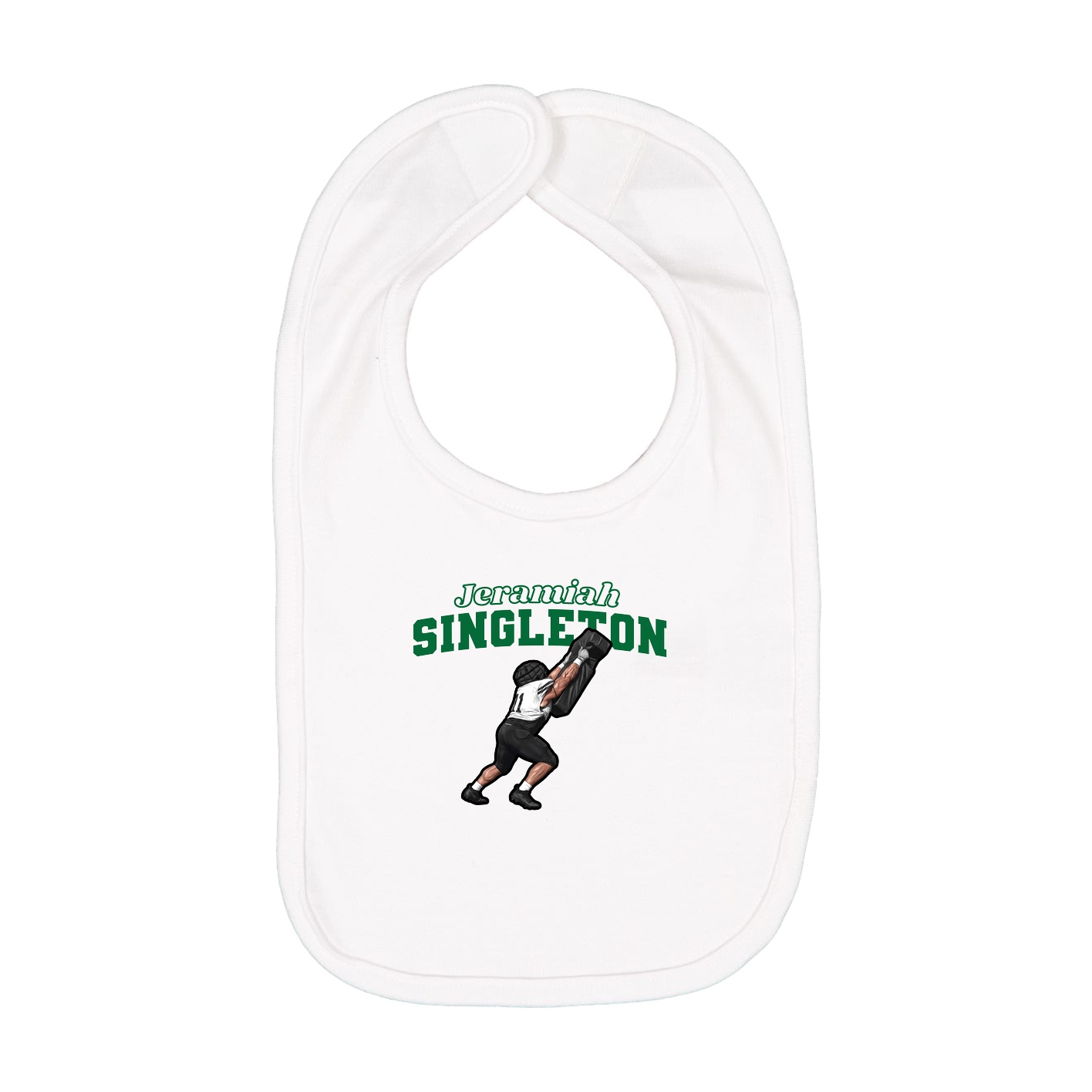 Infant Bib — Name Arch in White