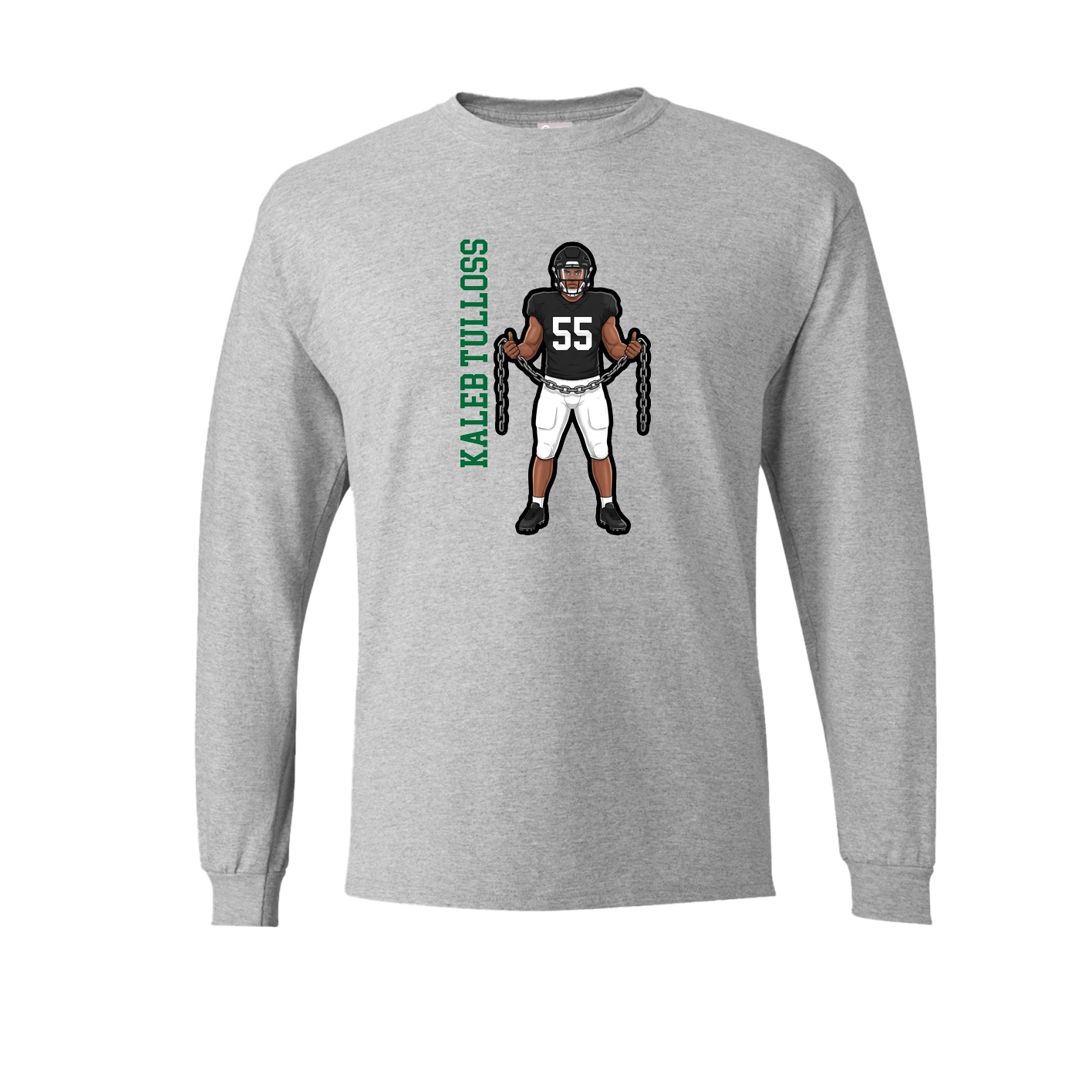 Long Sleeve Tee — Name Vertical in Grey