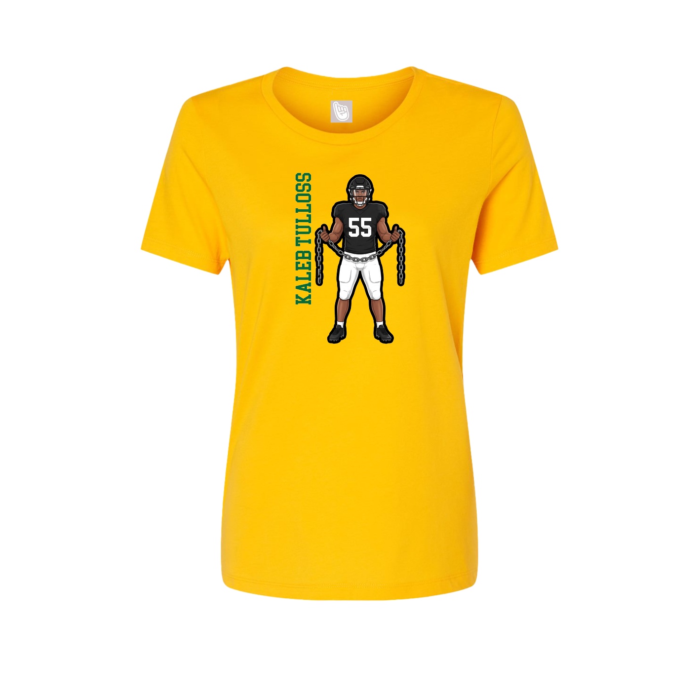 Fitted Women's Tee — Name Vertical in Gold