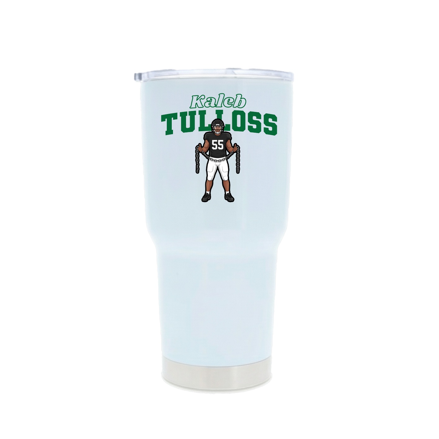 30oz Stainless Steel Tumbler — Name Arch in White