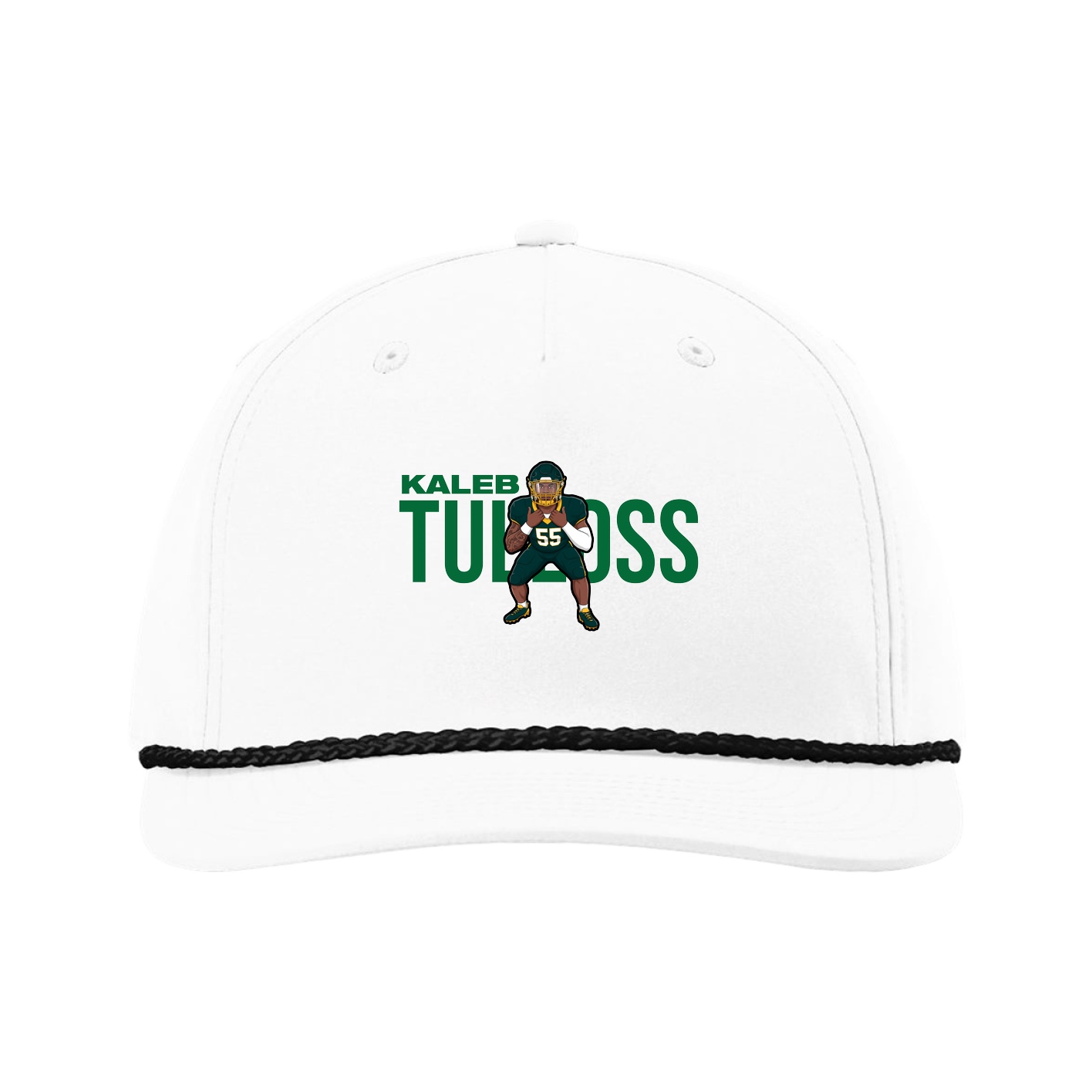 Five-Panel Classic Rope Cap — Player Name in White