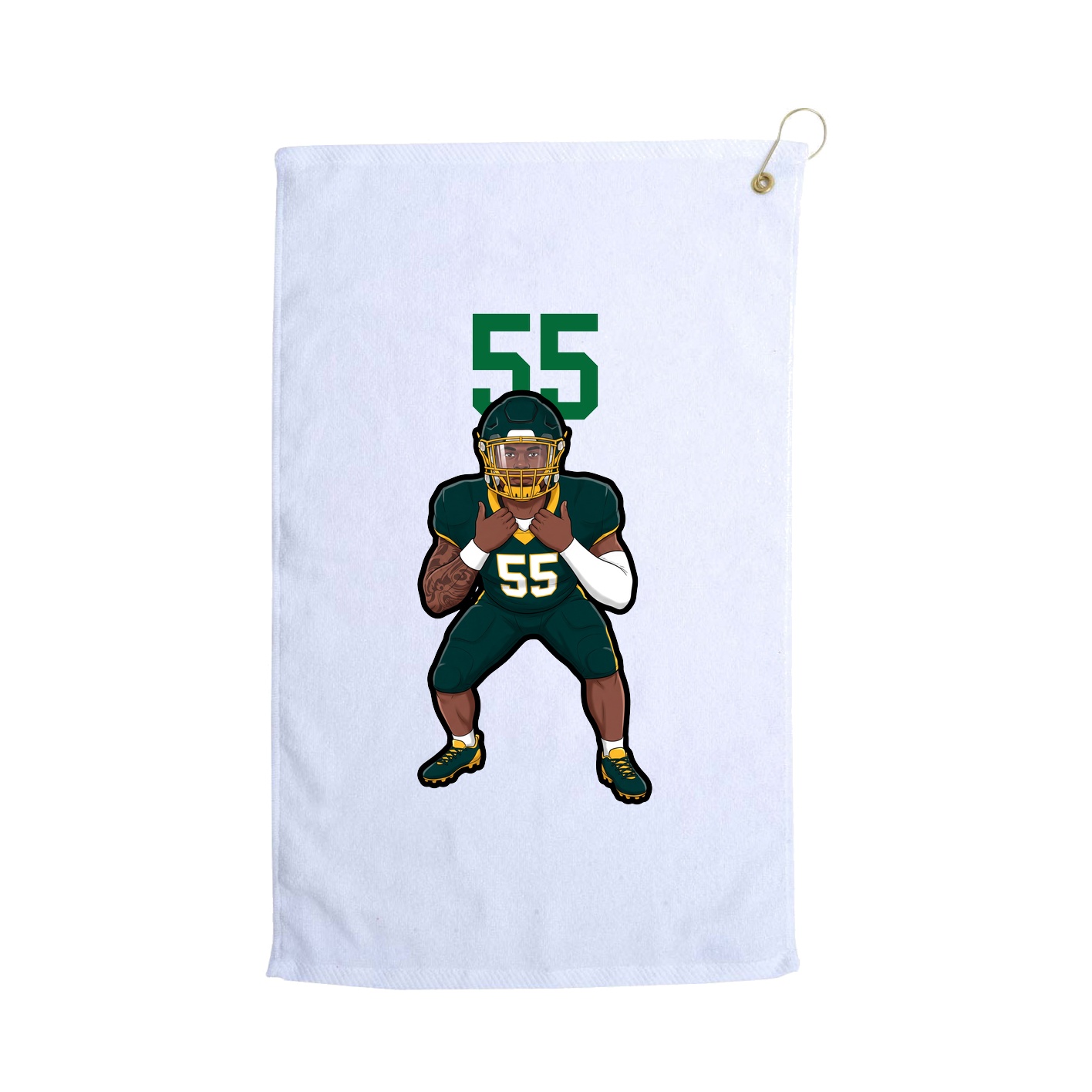 Golf Towel — Number Top in White