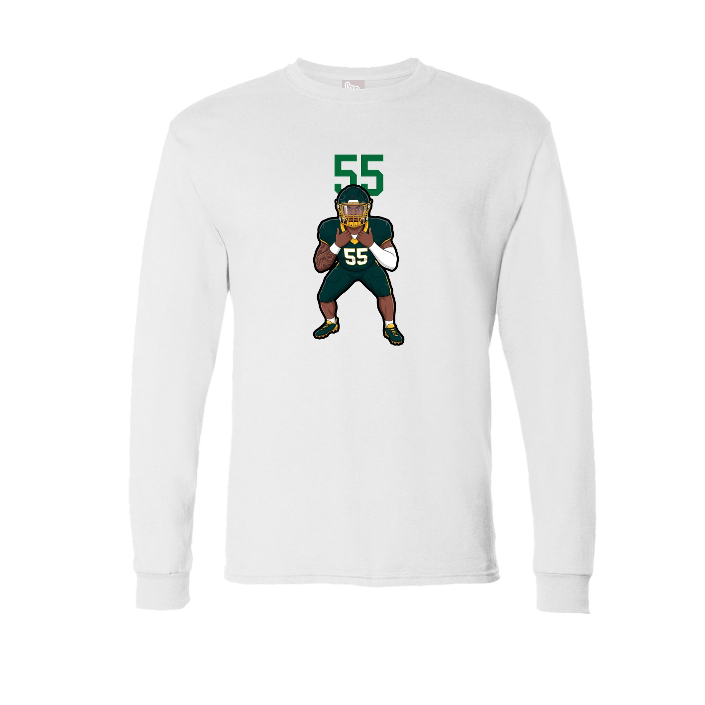 Long Sleeve Tee — Number Top in White