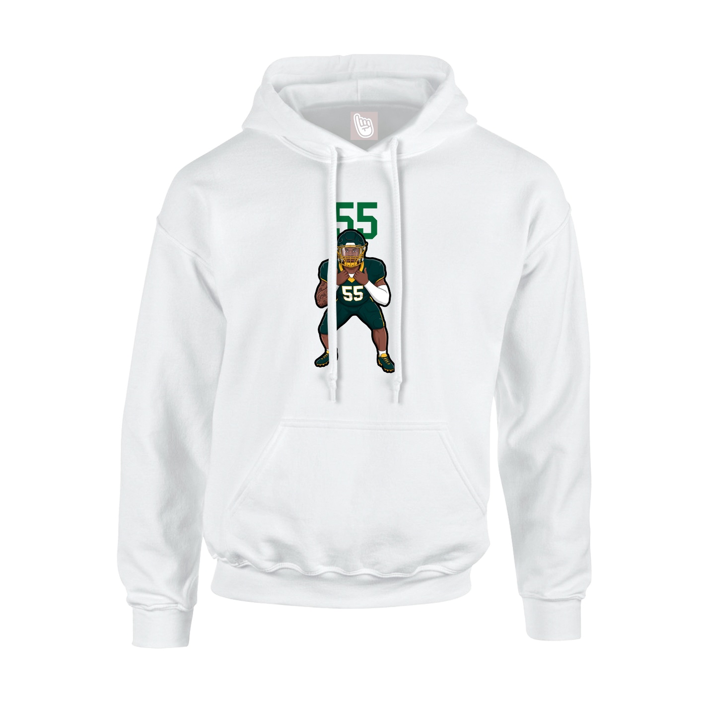 Youth Hoodie — Number Top in White