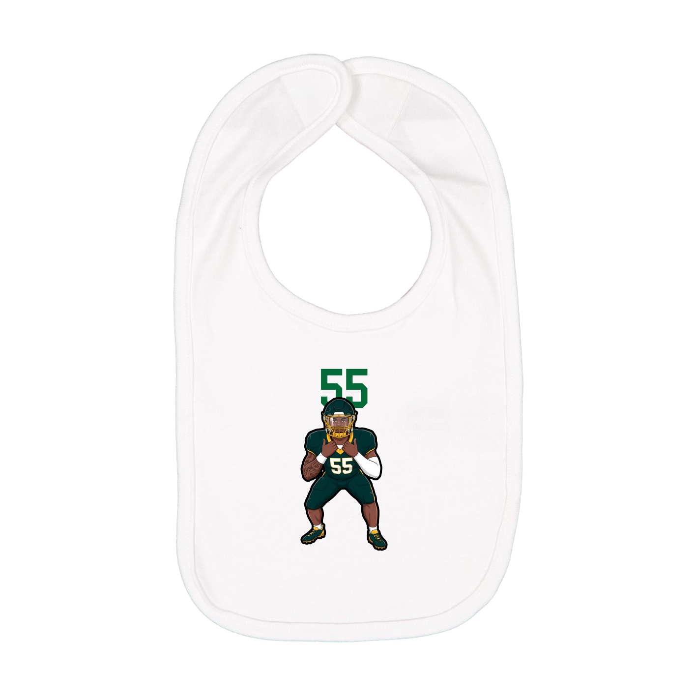 Infant Bib — Number Top in White