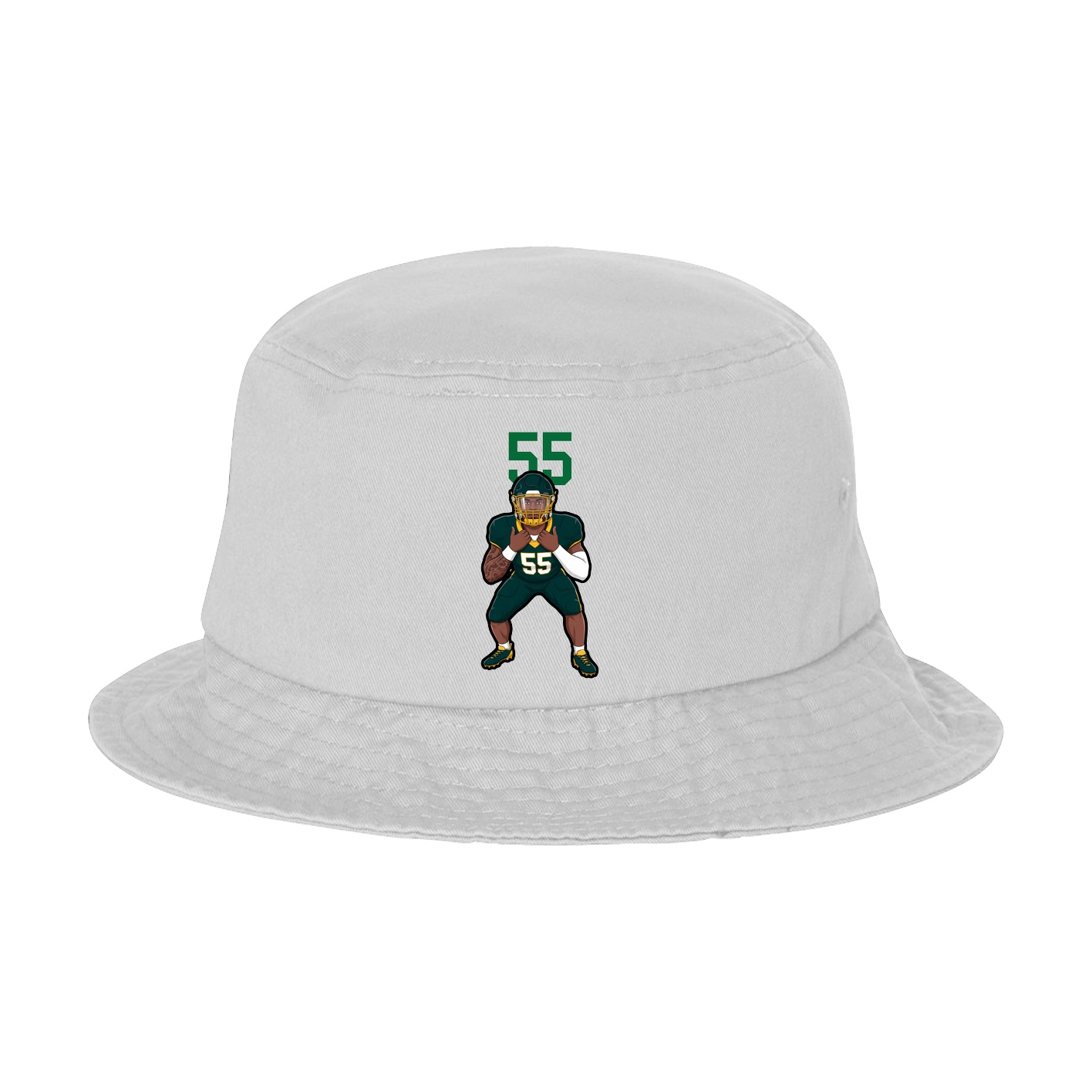 Bucket Cap — Number Top in White