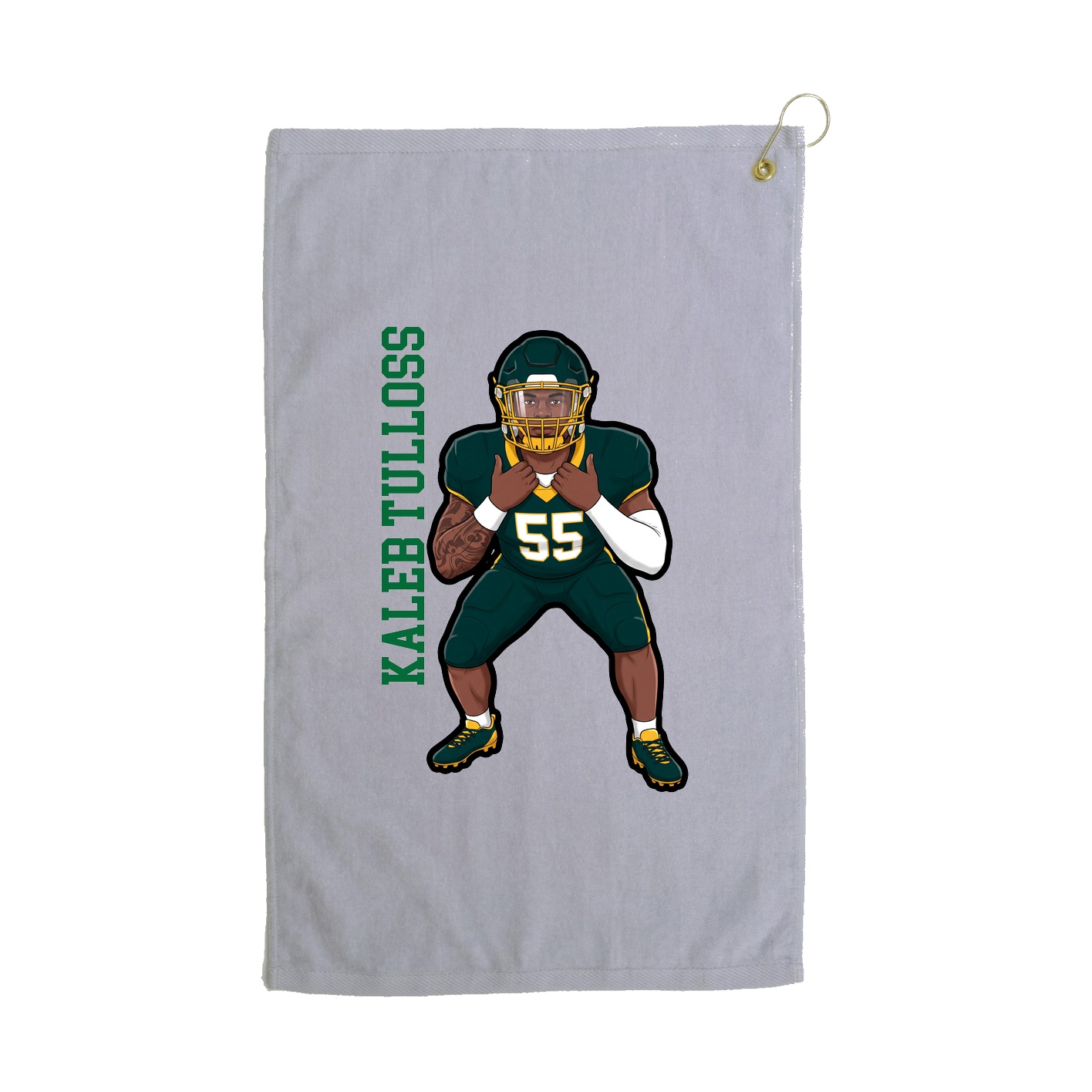 Golf Towel — Name Vertical in Grey