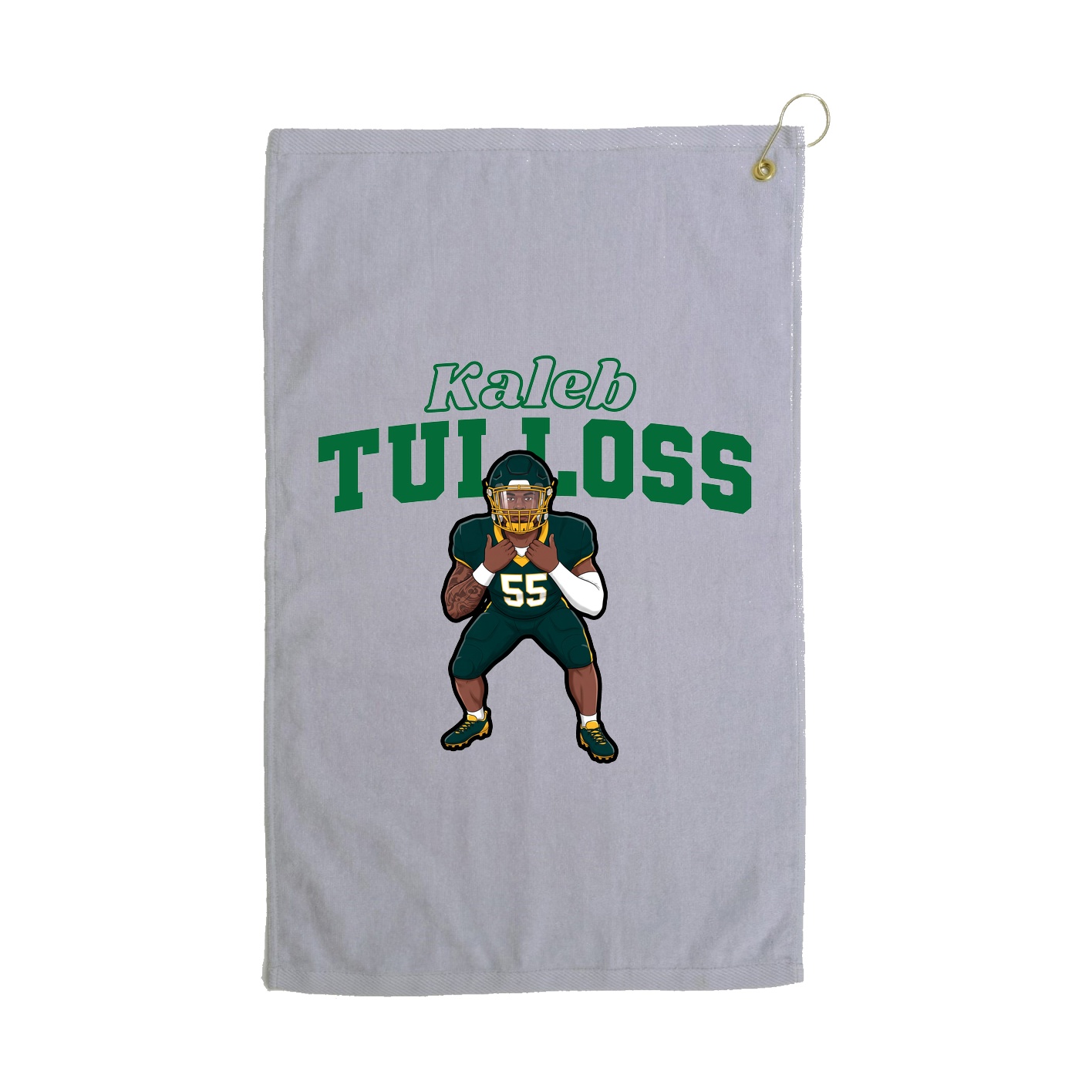 Golf Towel — Name Arch in Grey
