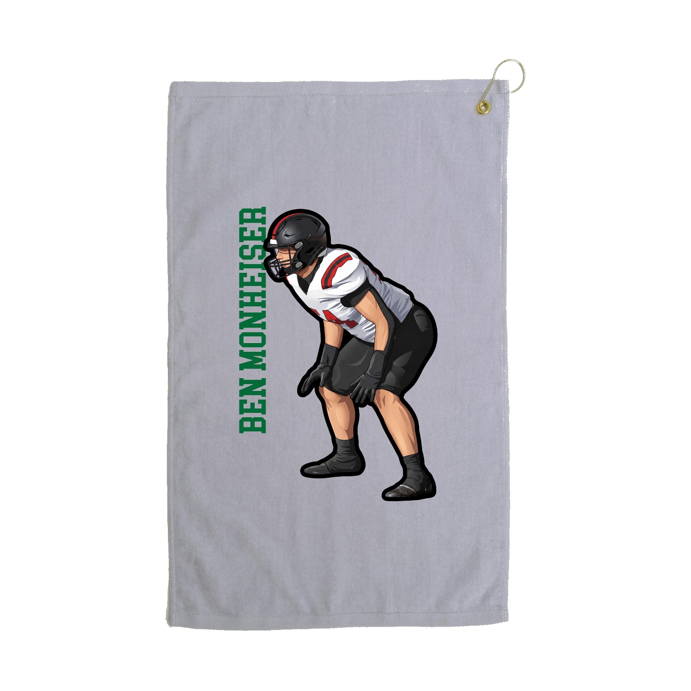Golf Towel — Name Vertical in Grey