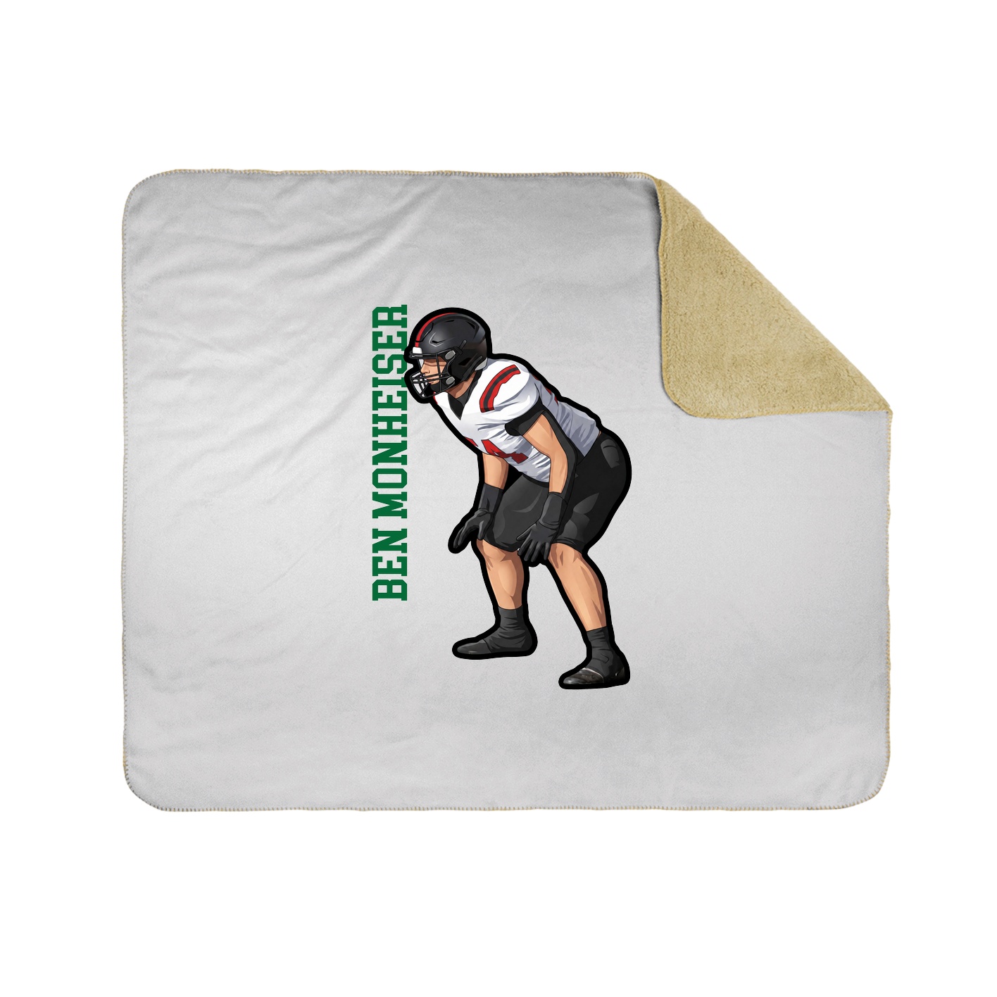 Throw Blanket — Name Vertical in White