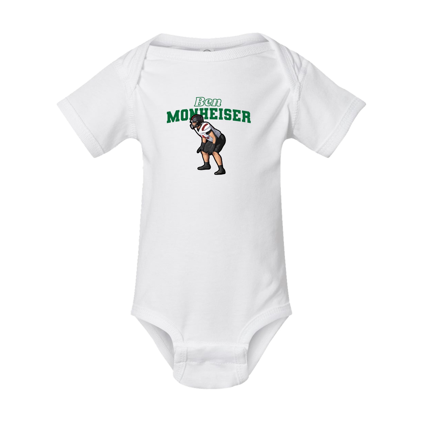 Baby Onesie — Name Arch in White