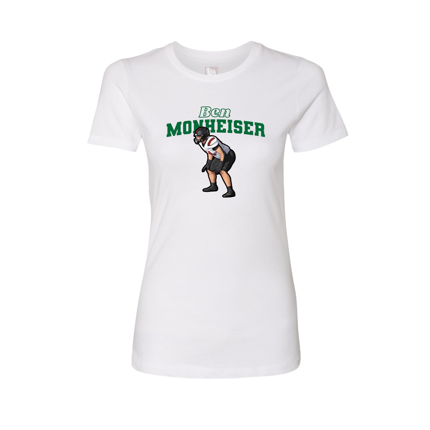 Fitted Women's Tee — Name Arch in White