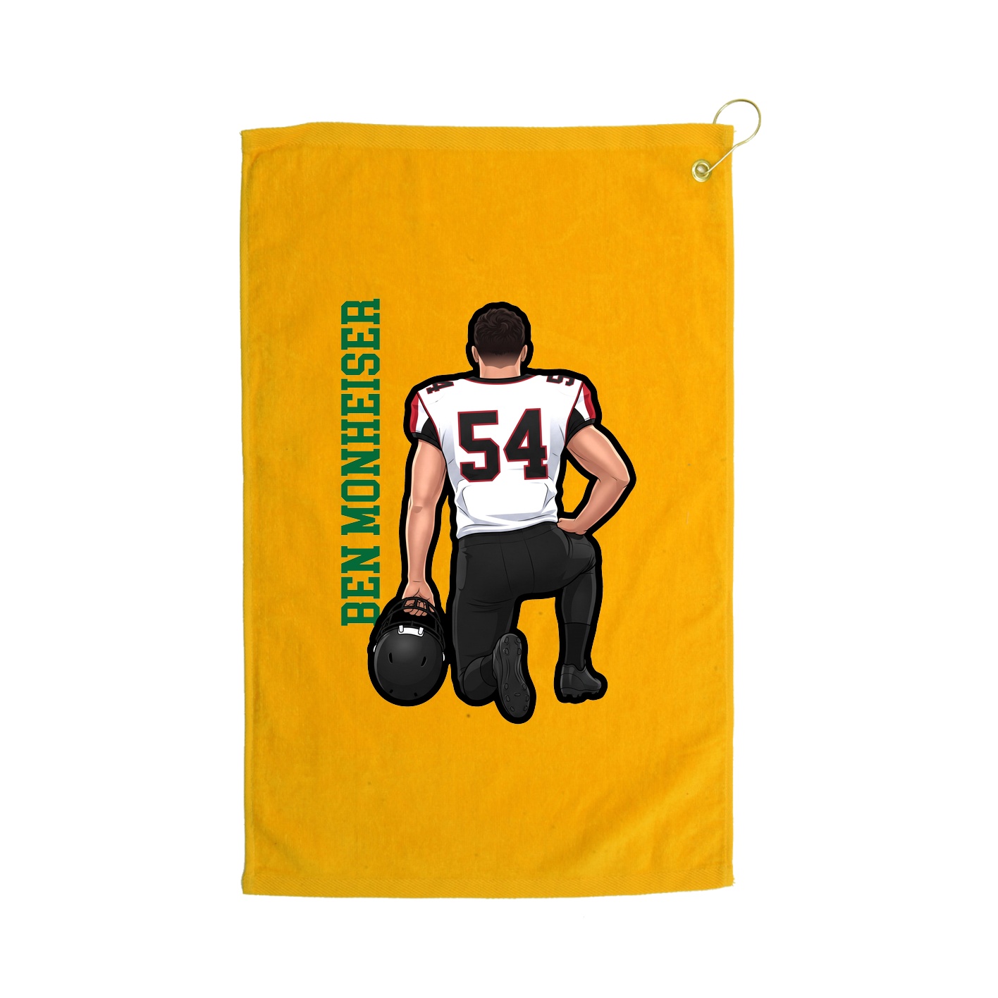Golf Towel — Name Vertical in Gold