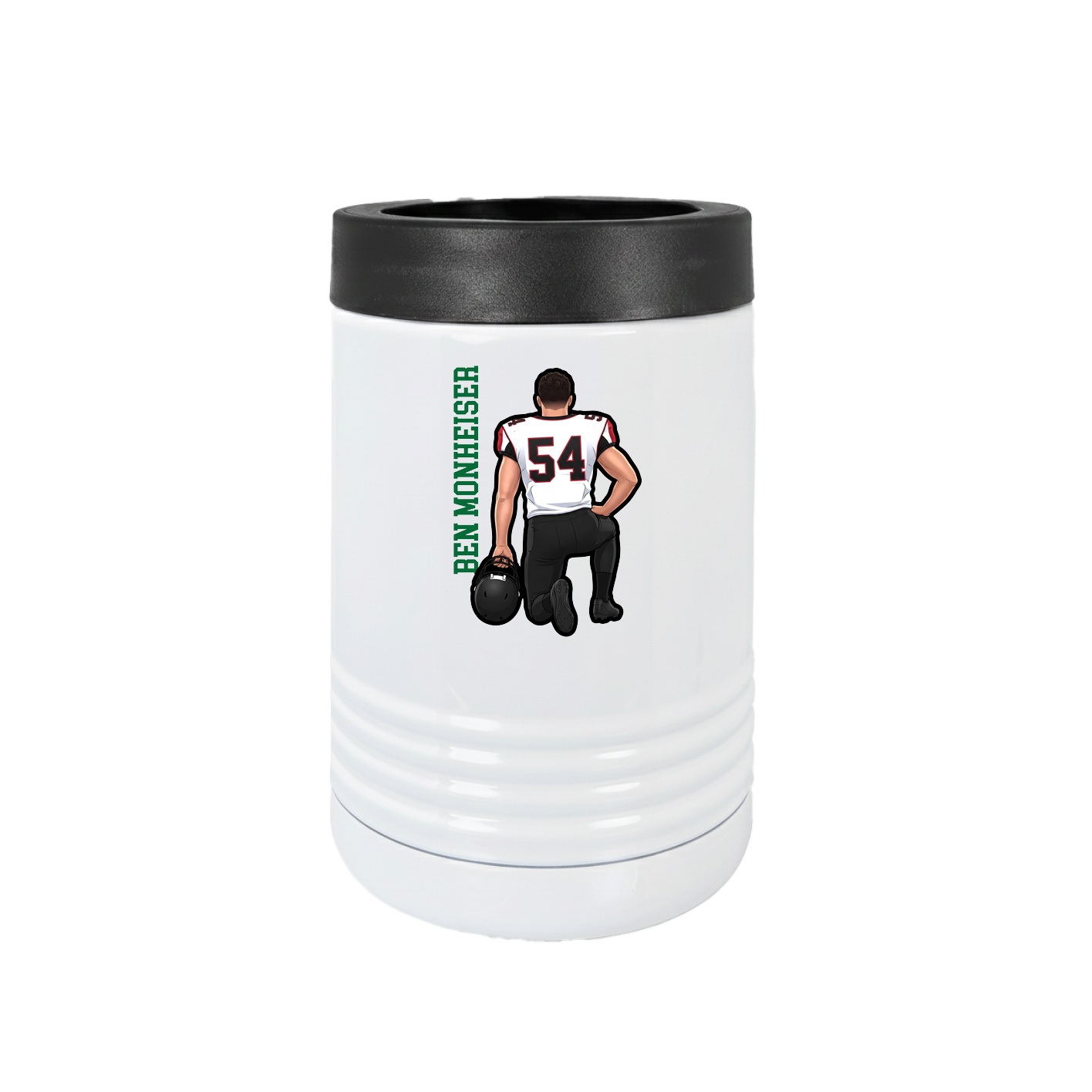 Beverage Holder — Name Vertical in White