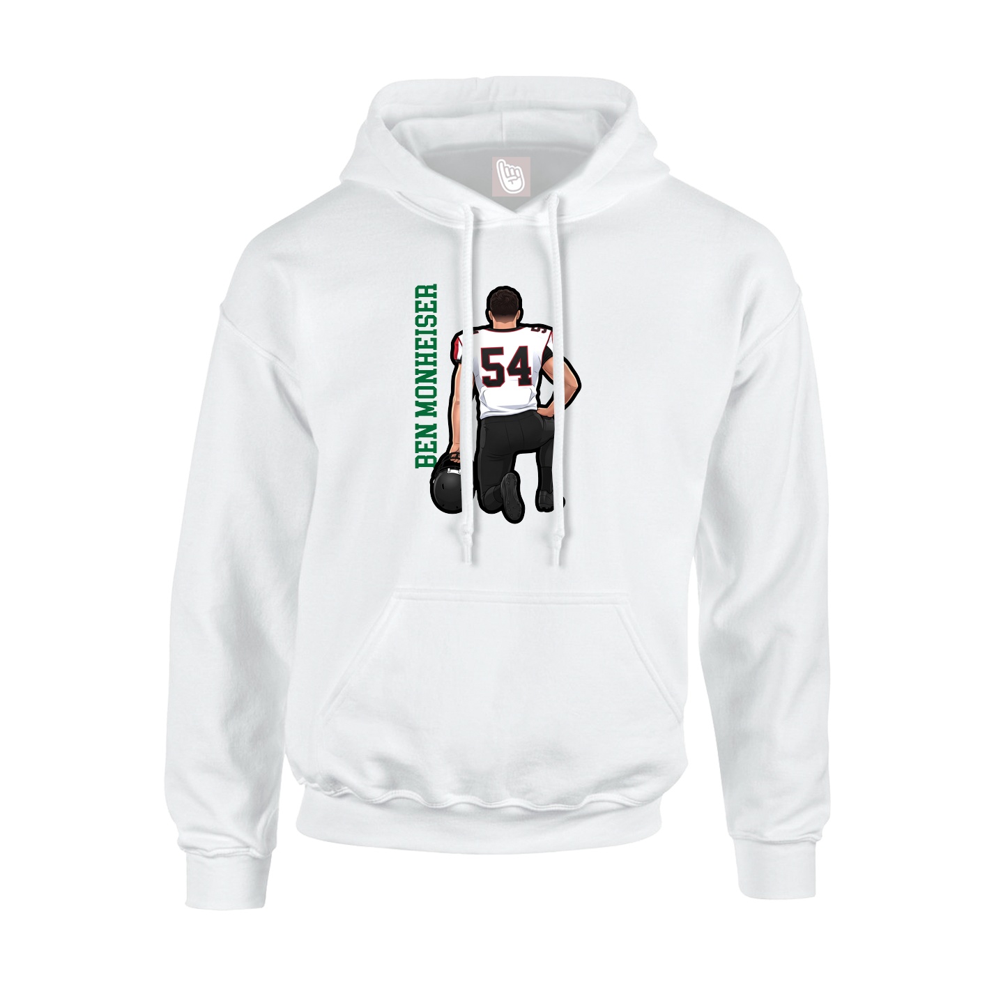 Hoodie — Name Vertical in White