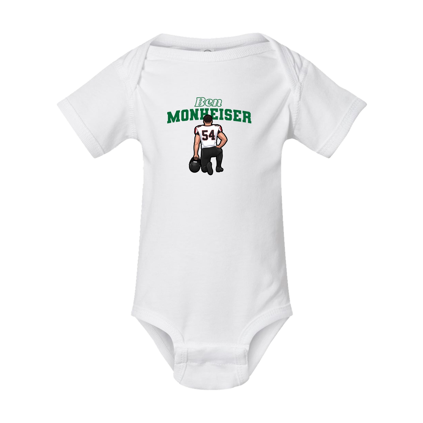 Baby Onesie — Name Arch in White
