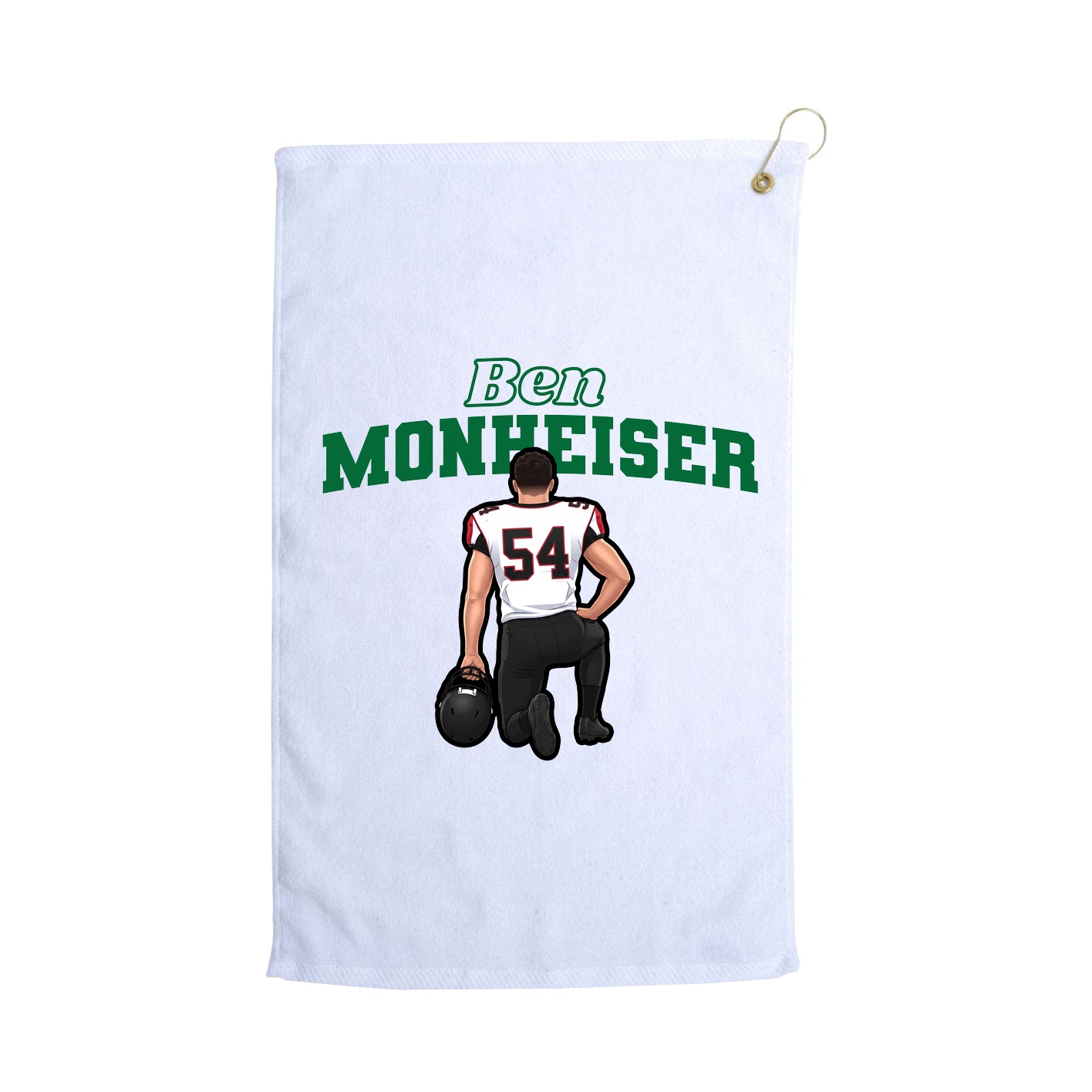 Golf Towel — Name Arch in White