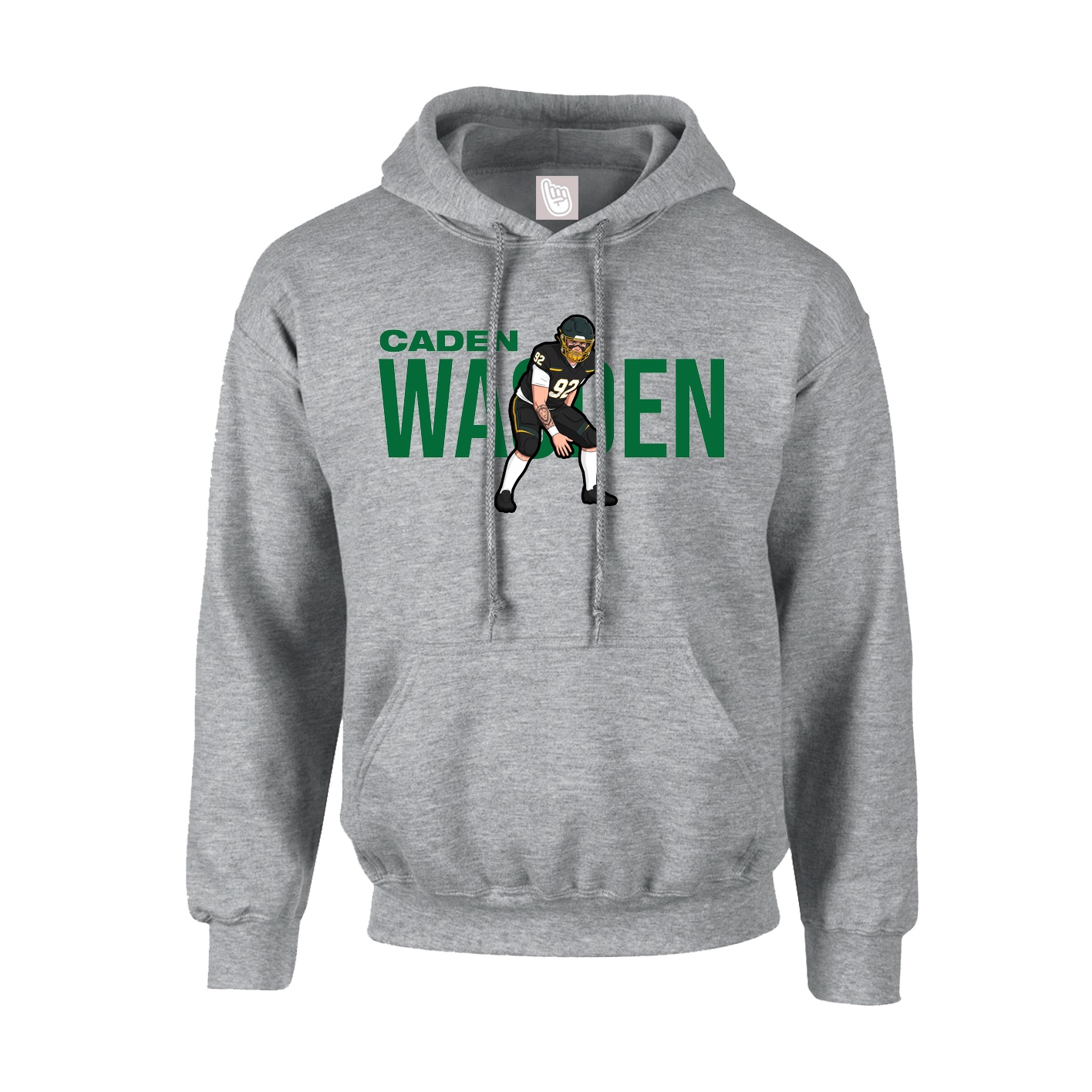 Hoodie — Player Name in Grey