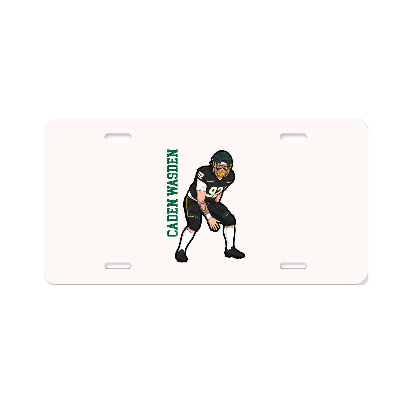 License Plate — Name Vertical in Classic