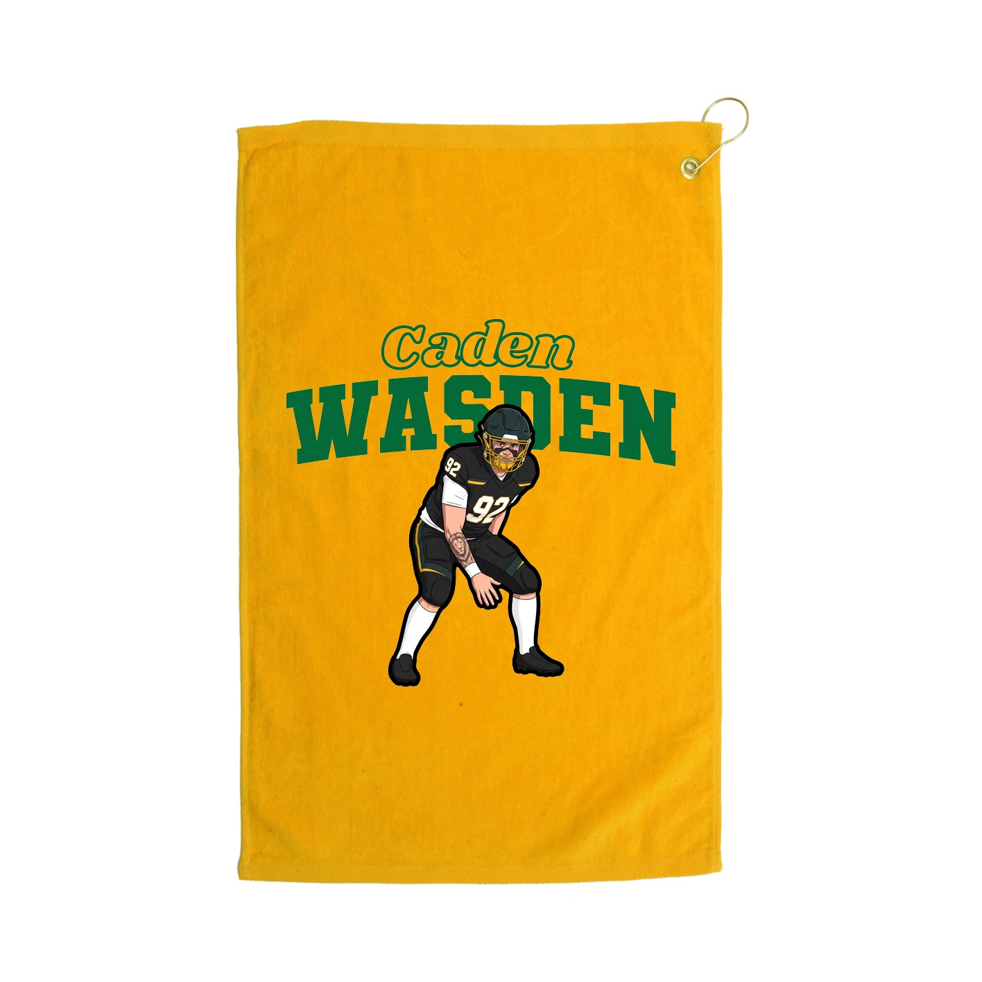 Golf Towel — Name Arch in Gold