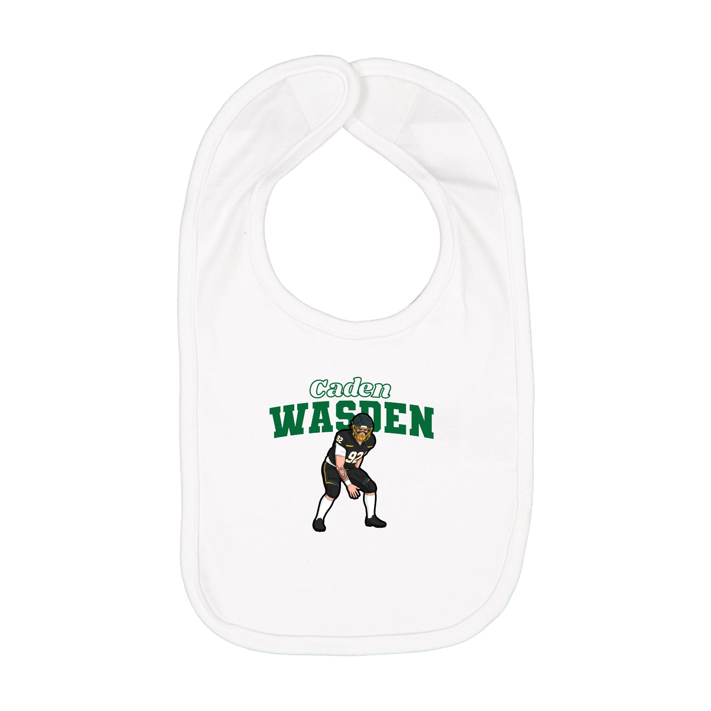 Infant Bib — Name Arch in White