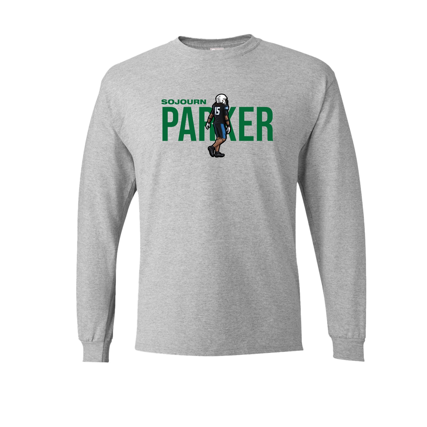 Long Sleeve Tee — Player Name in Grey