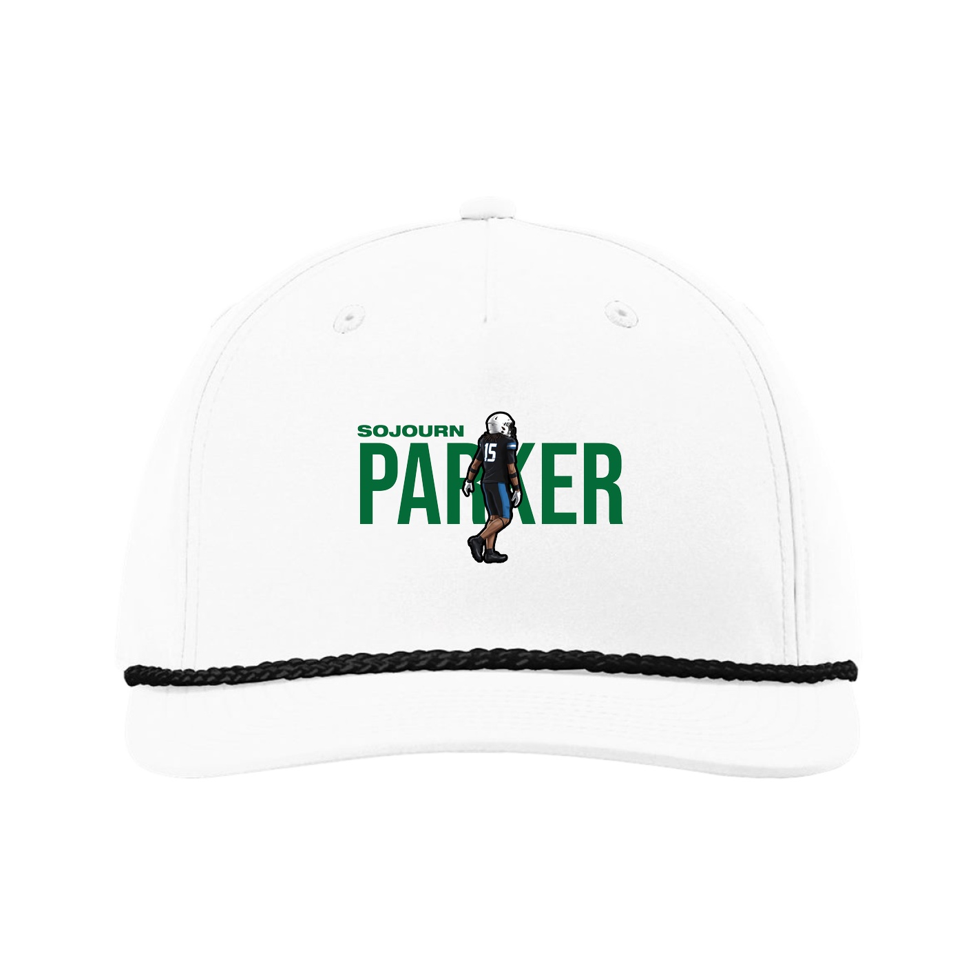 Five-Panel Classic Rope Cap — Player Name in White