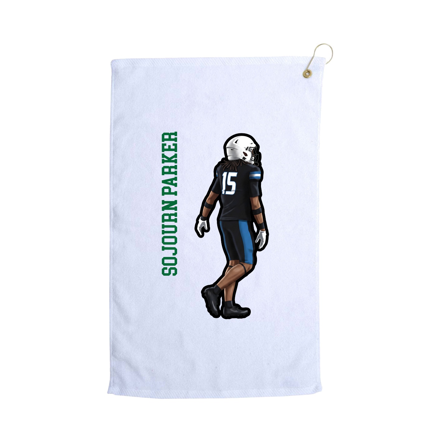 Golf Towel — Name Vertical in White