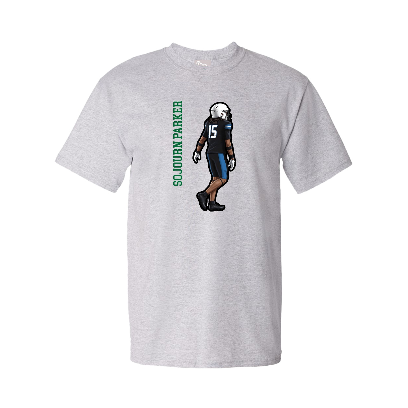 Tee — Name Vertical in Grey