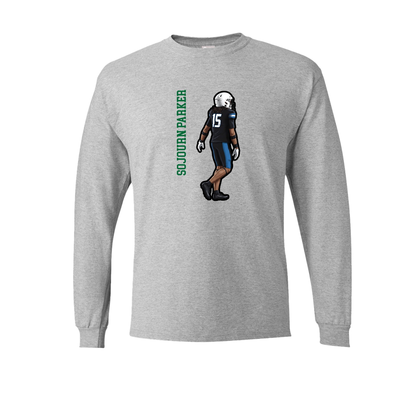 Long Sleeve Tee — Name Vertical in Grey