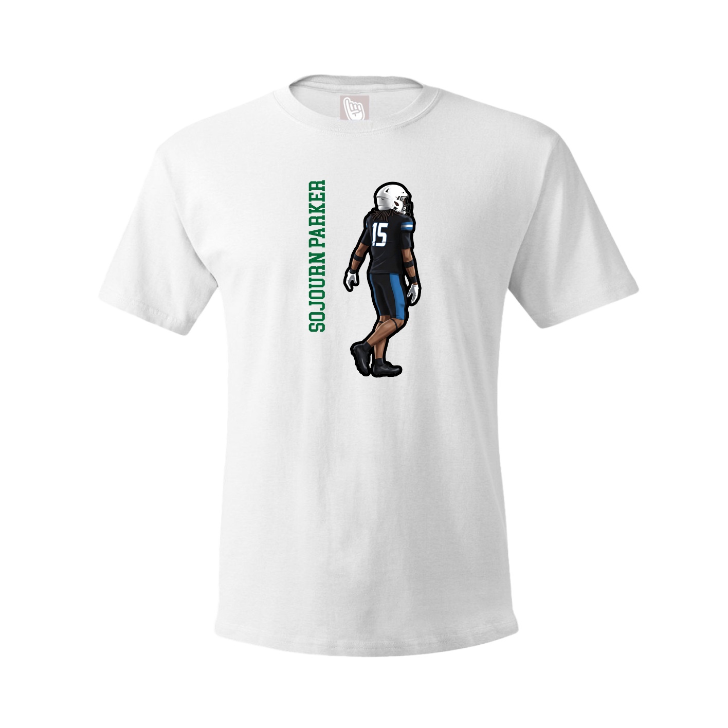 Youth Tee — Name Vertical in White